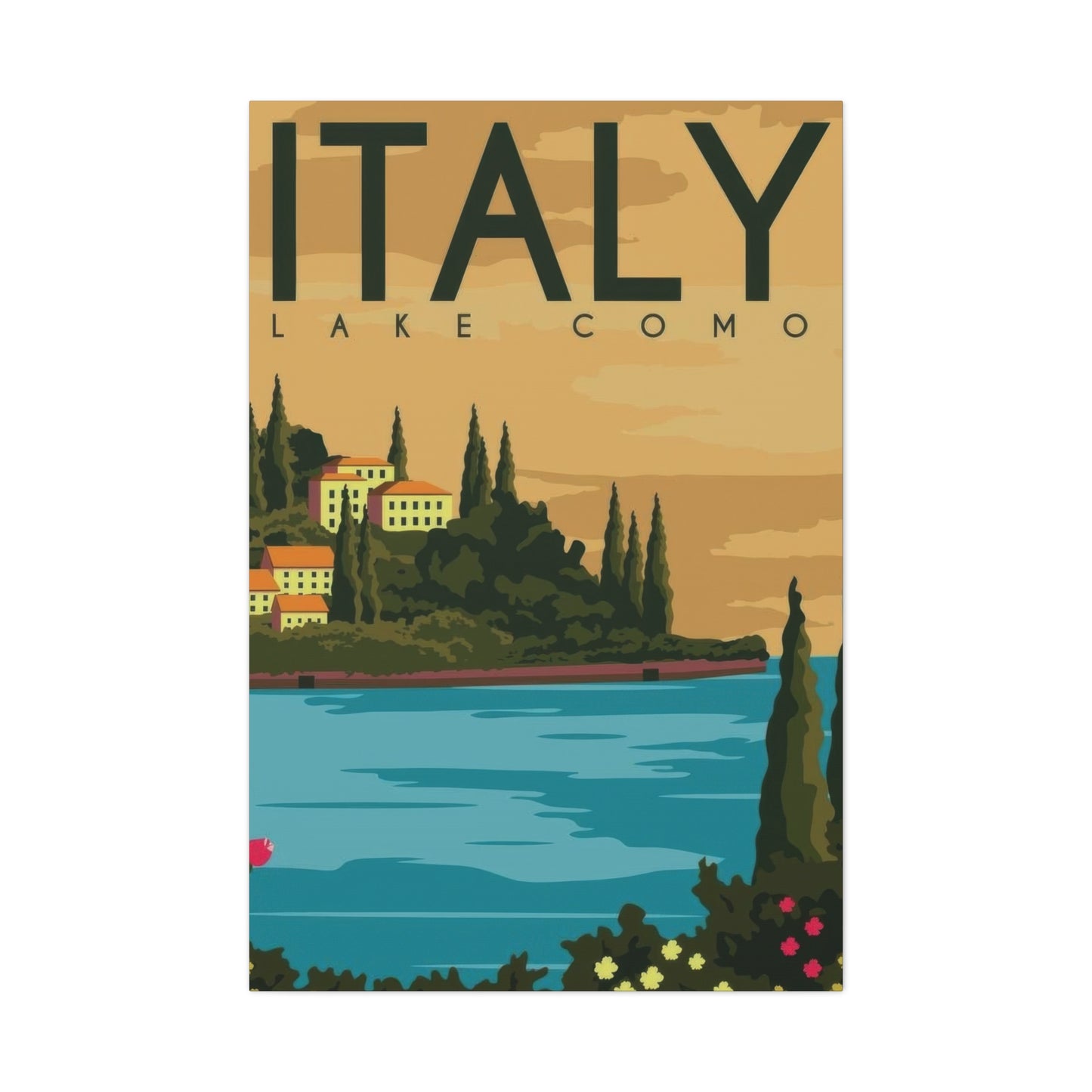 Lake Como Italy Yellow Wall Art & Canvas Prints