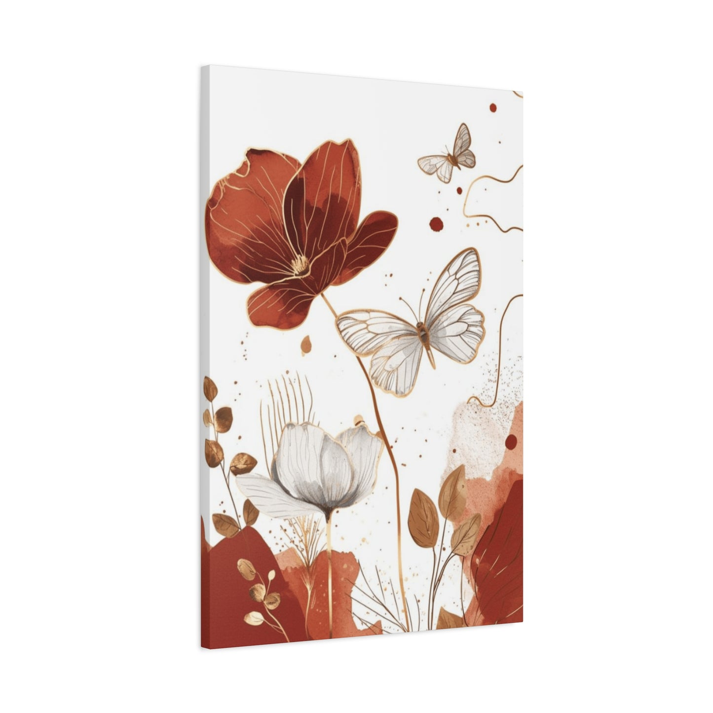 Flowe and Butterfly Painting Wall Art & Canvas Prints