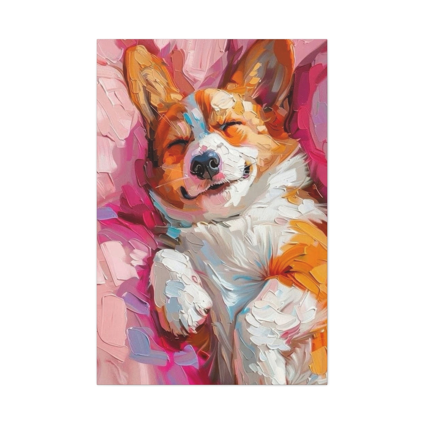 Sleeping Happy Dog Wall Art & Canvas Prints