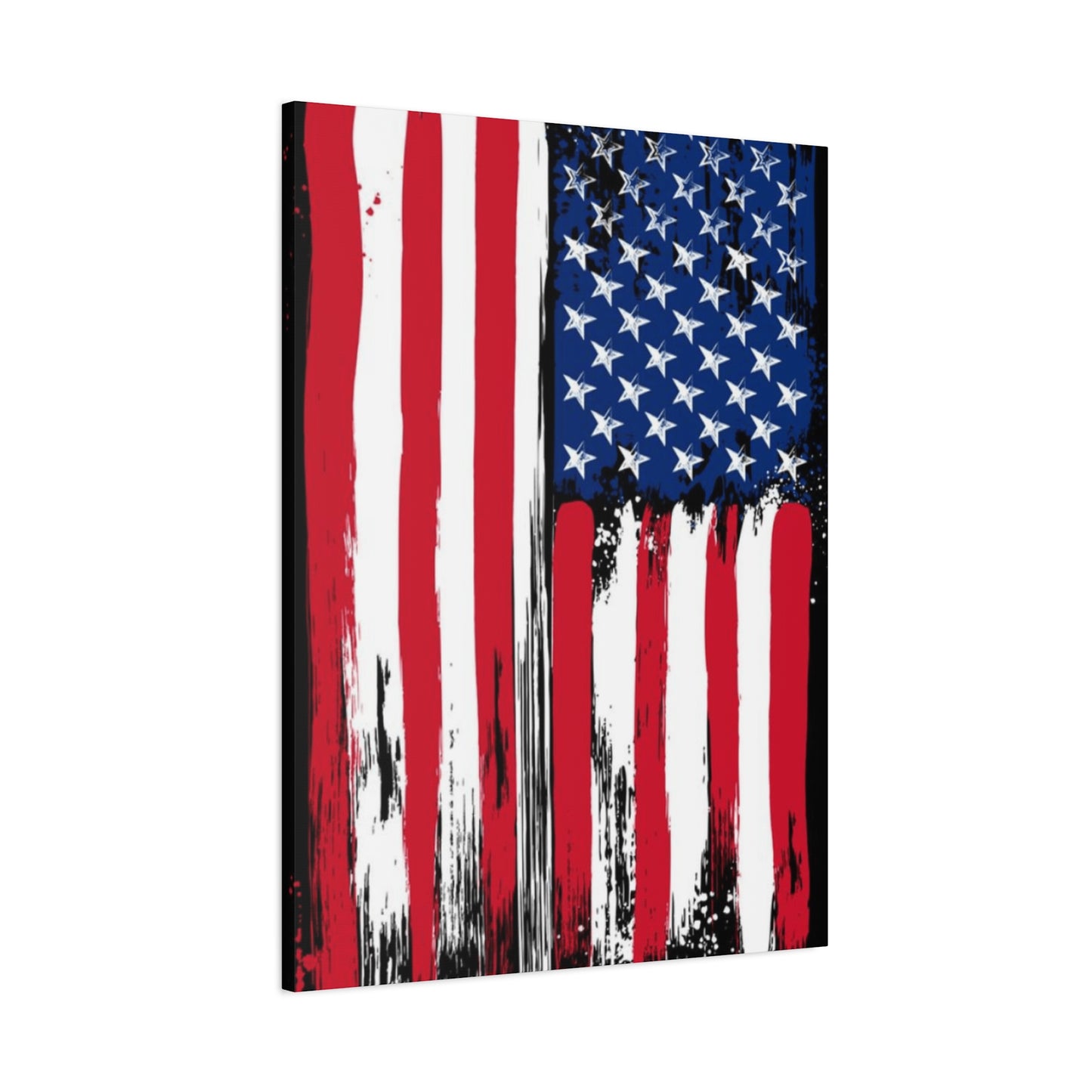 American Flag in Black Background Wall Art & Canvas Prints