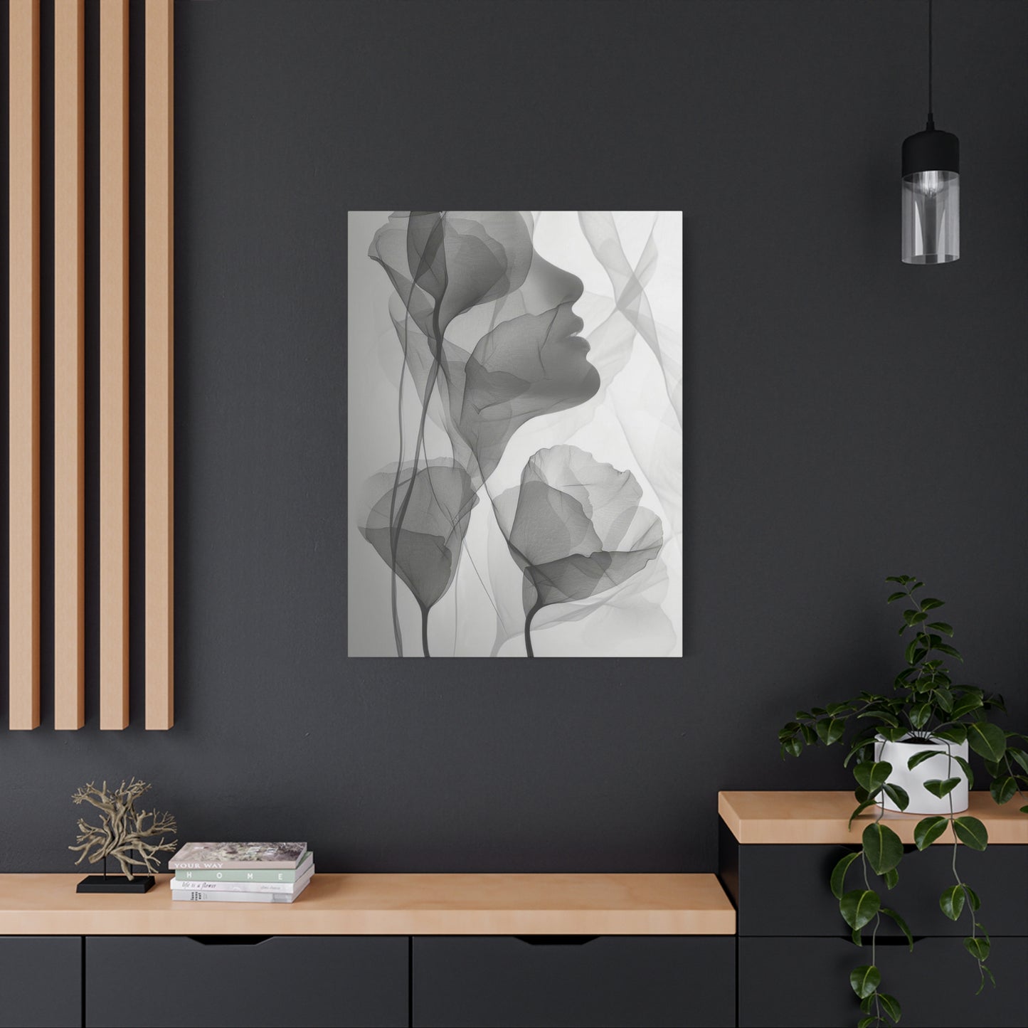 Flowers Light Grey Wall Art & Canvas Prints