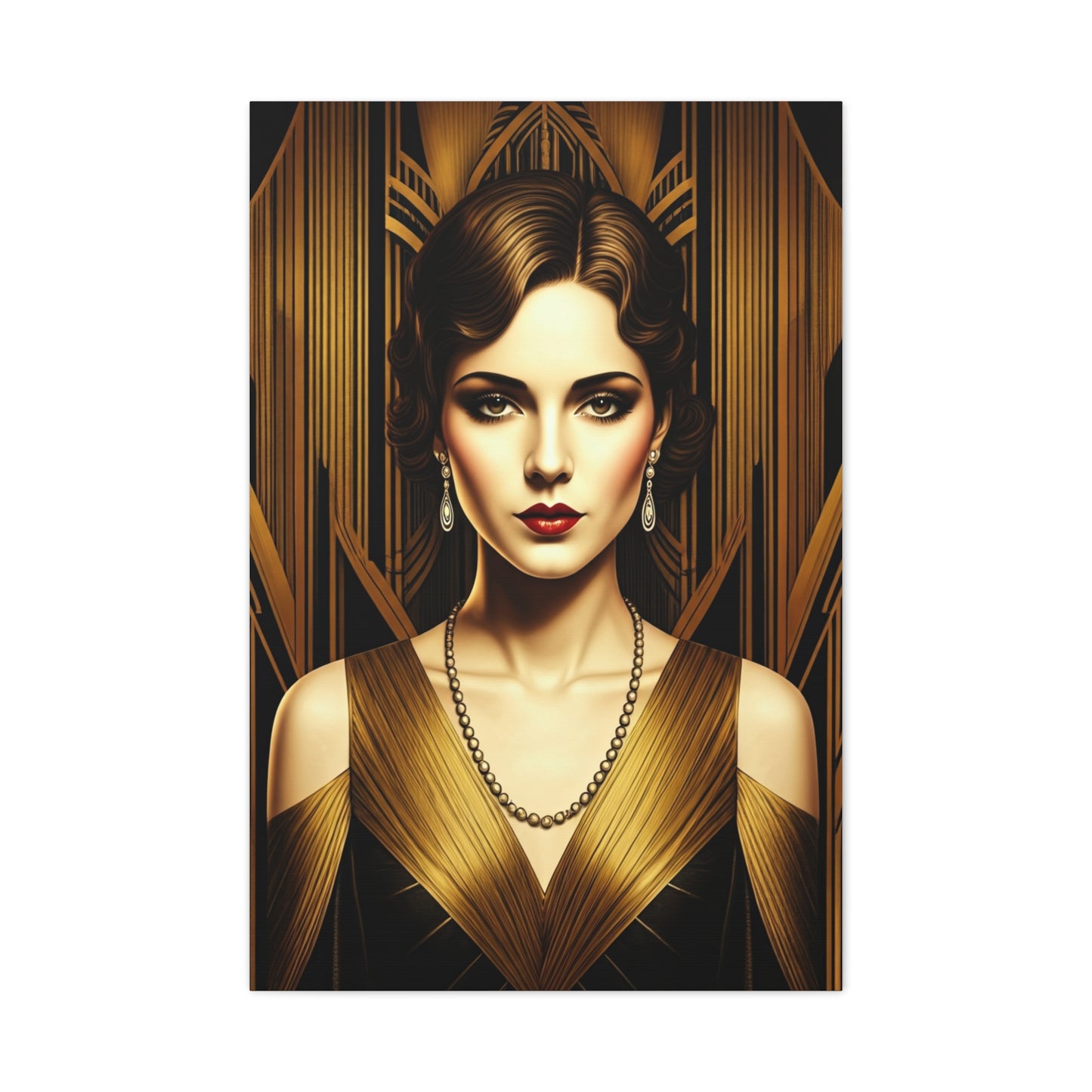 Golden Vintage Glamour Portrait Wall Art & Canvas Prints