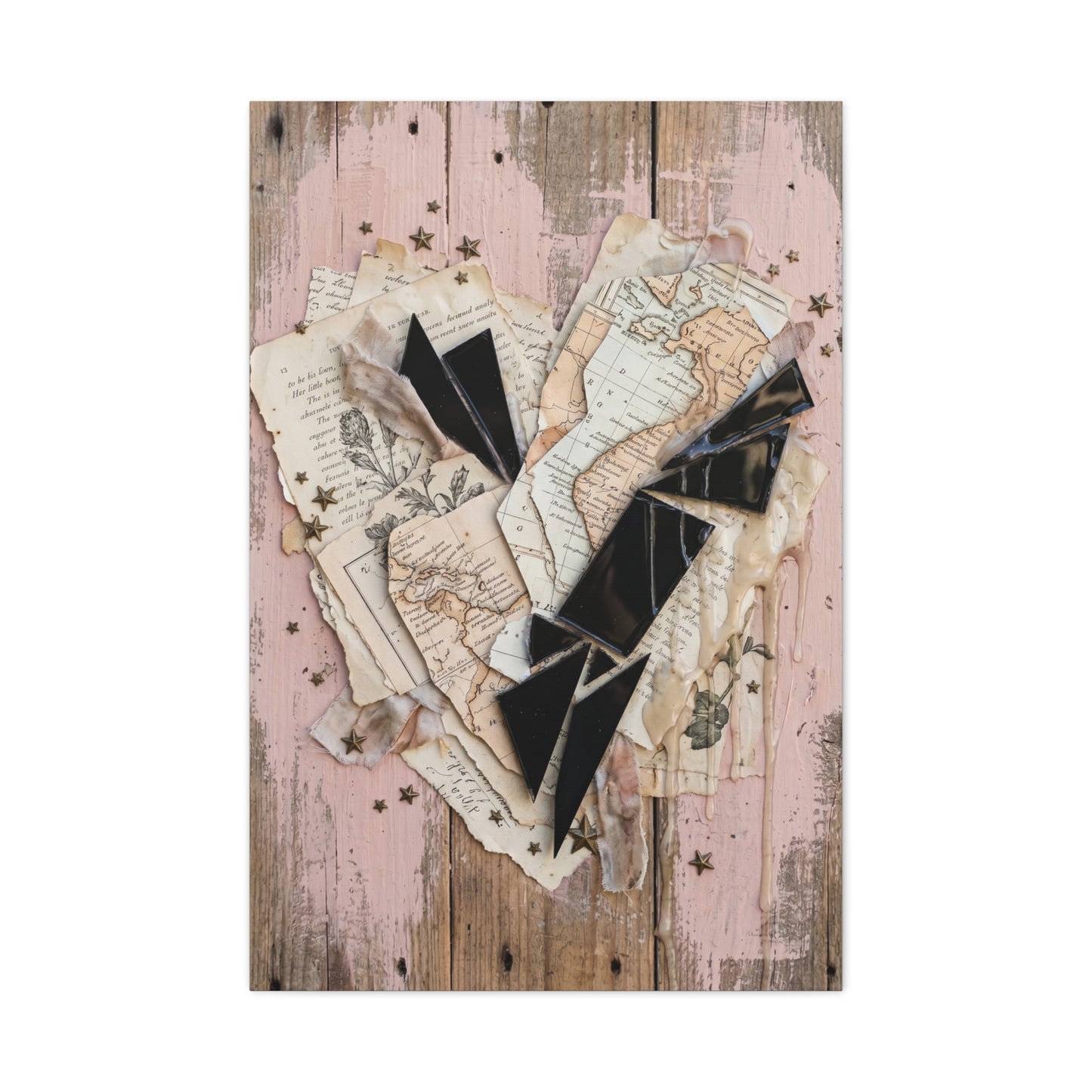 Reclaimed Mixed Media Heartless Romance Wall Art & Canvas Print