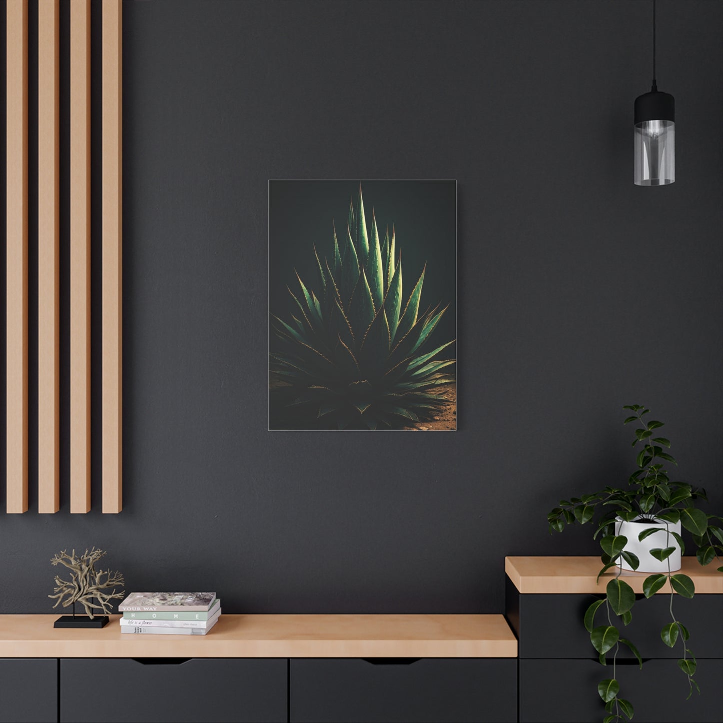 Midnight Agave Sculpture Wall Art & Canvas Prints