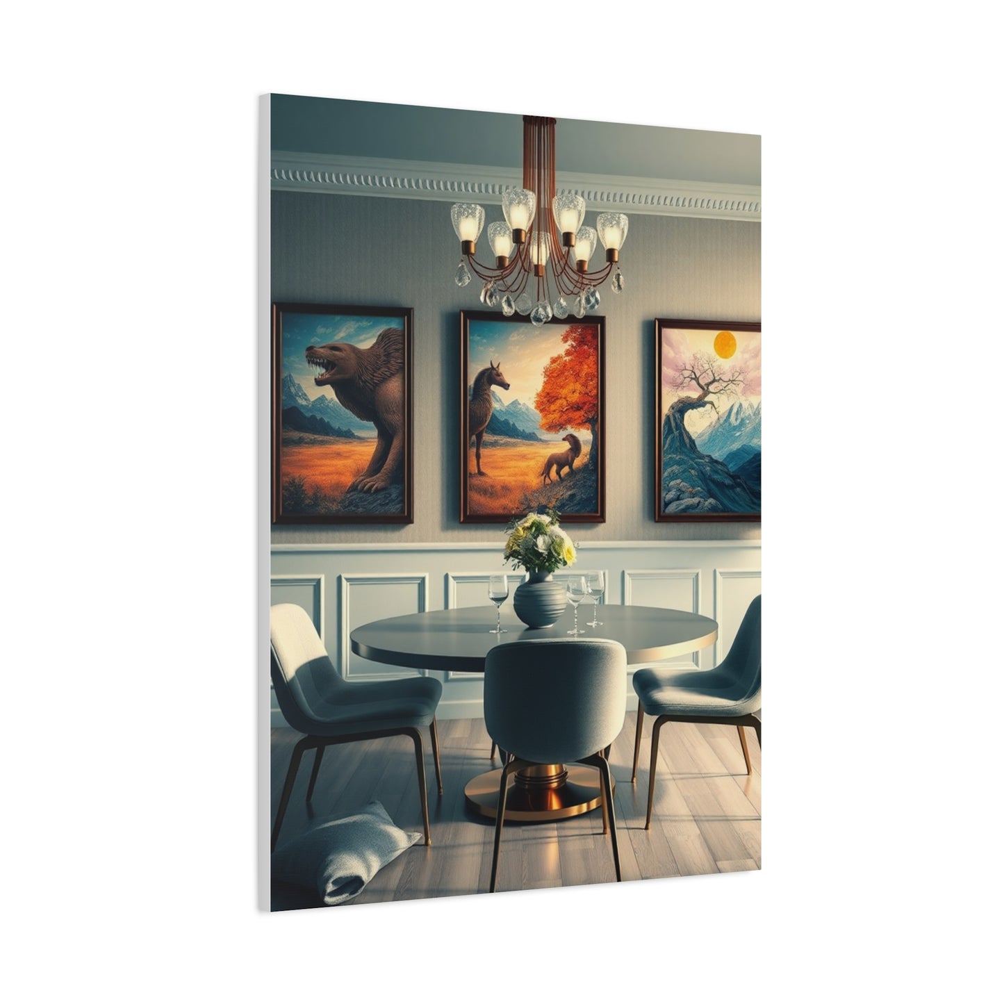 Sophisticated Dining Tableau Wall Art & Canvas Print