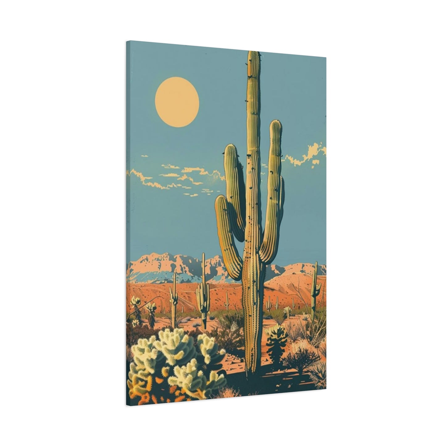 Large Cactus In Desert Wall Art & Canvas Prints
