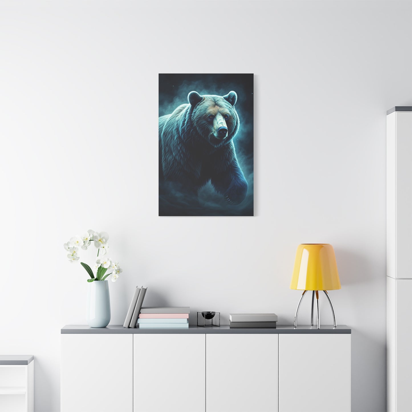 Mystic Blue Bear Portrait Wall Art & Canvas Prints