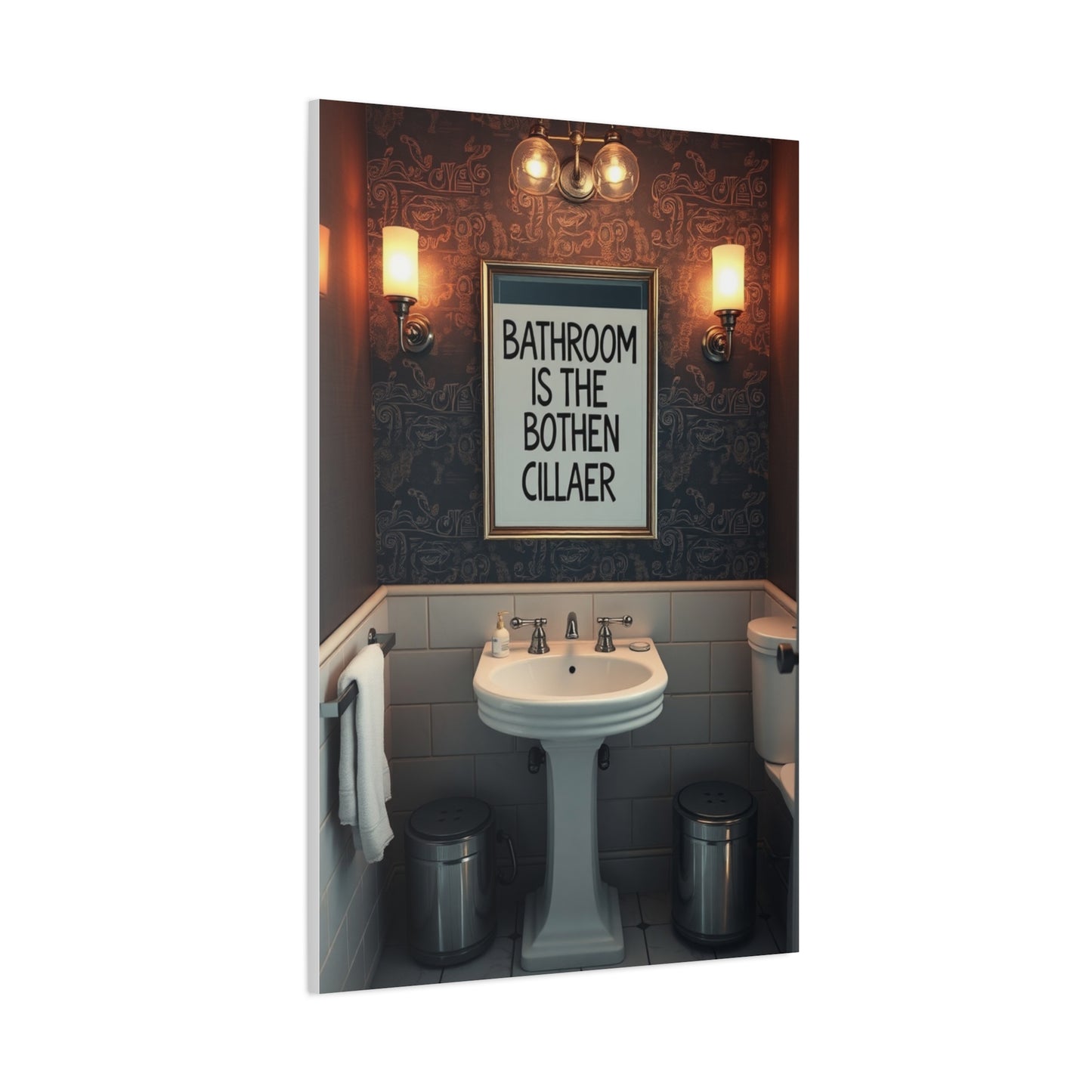 Elite Bathroom Humor Art Vision Wall Art & Canvas Print