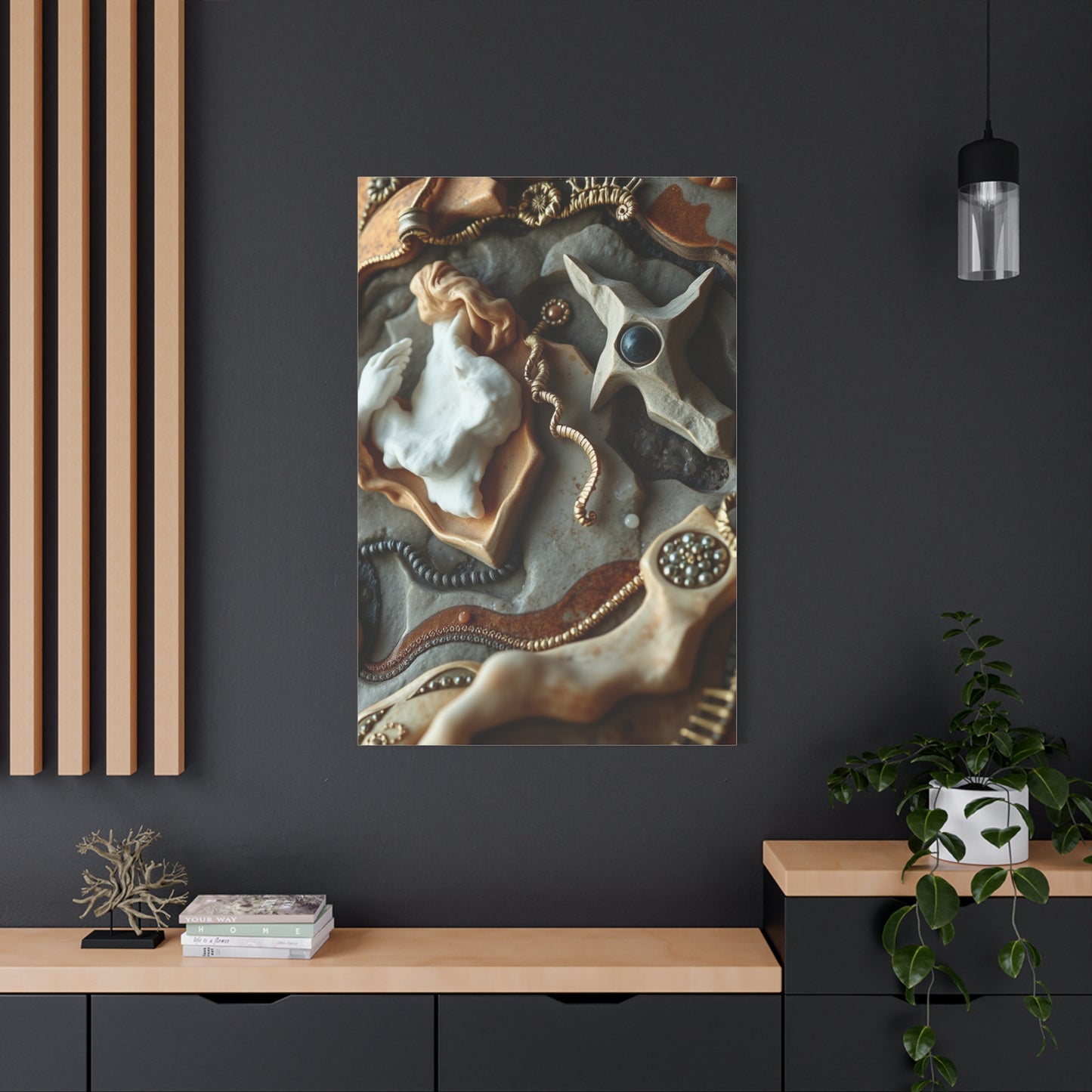 Collection Charcoal, Onyx, and Ivory Art Art Wall Art & Canvas Print