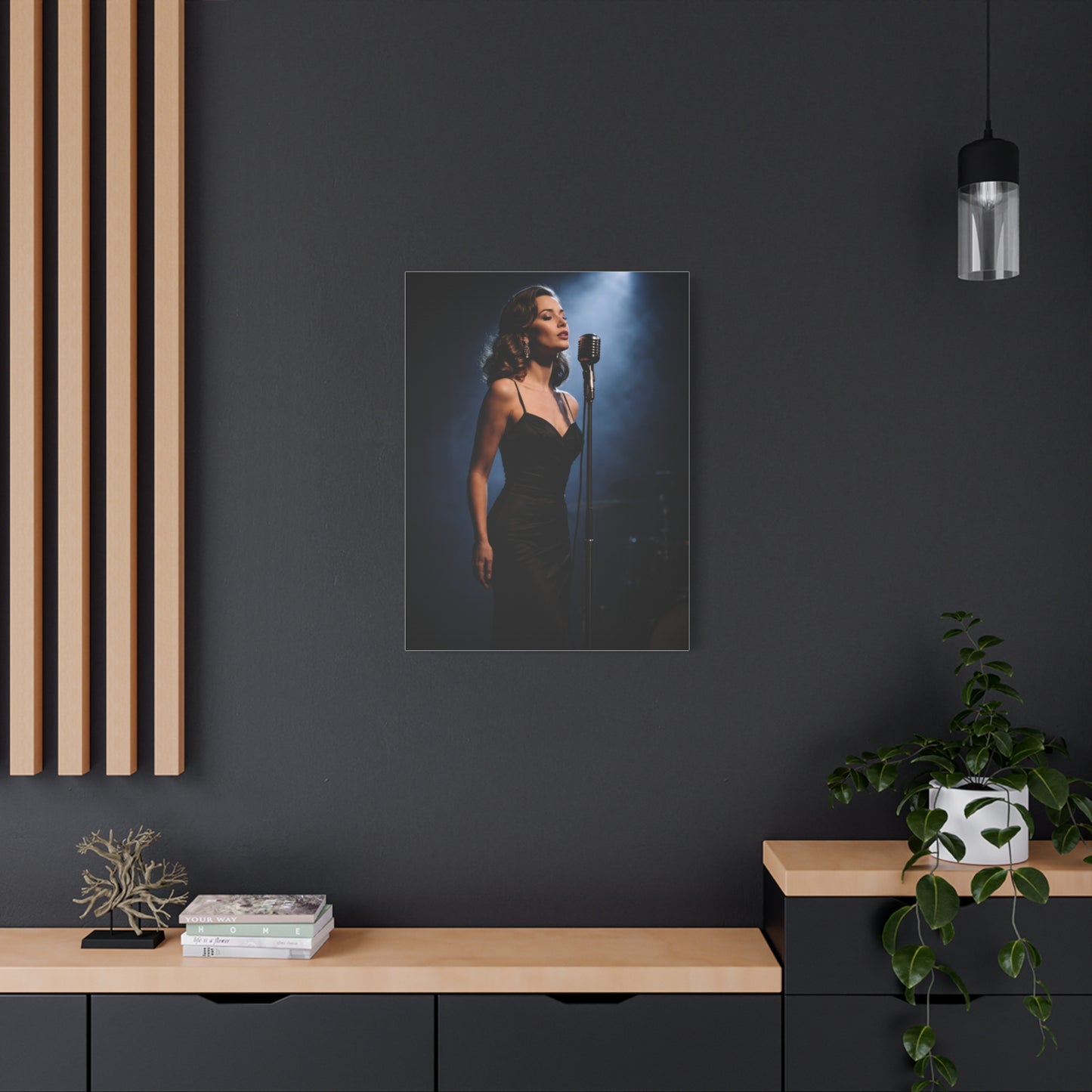 Jazz Vocalist Spotlight Elegance Wall Art & Canvas Print