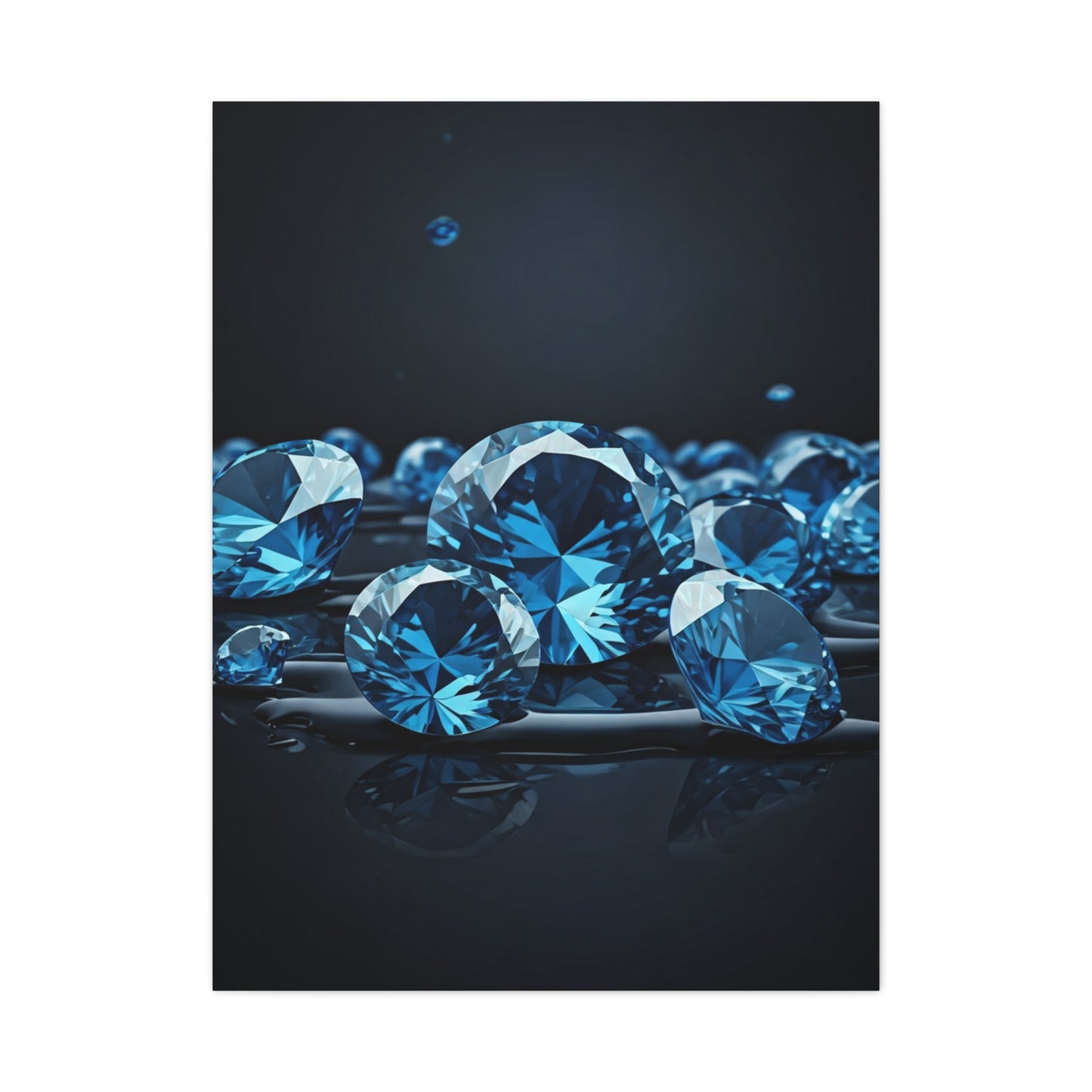 Scattered Blue Diamonds Luxury Wall Art & Canvas Prints