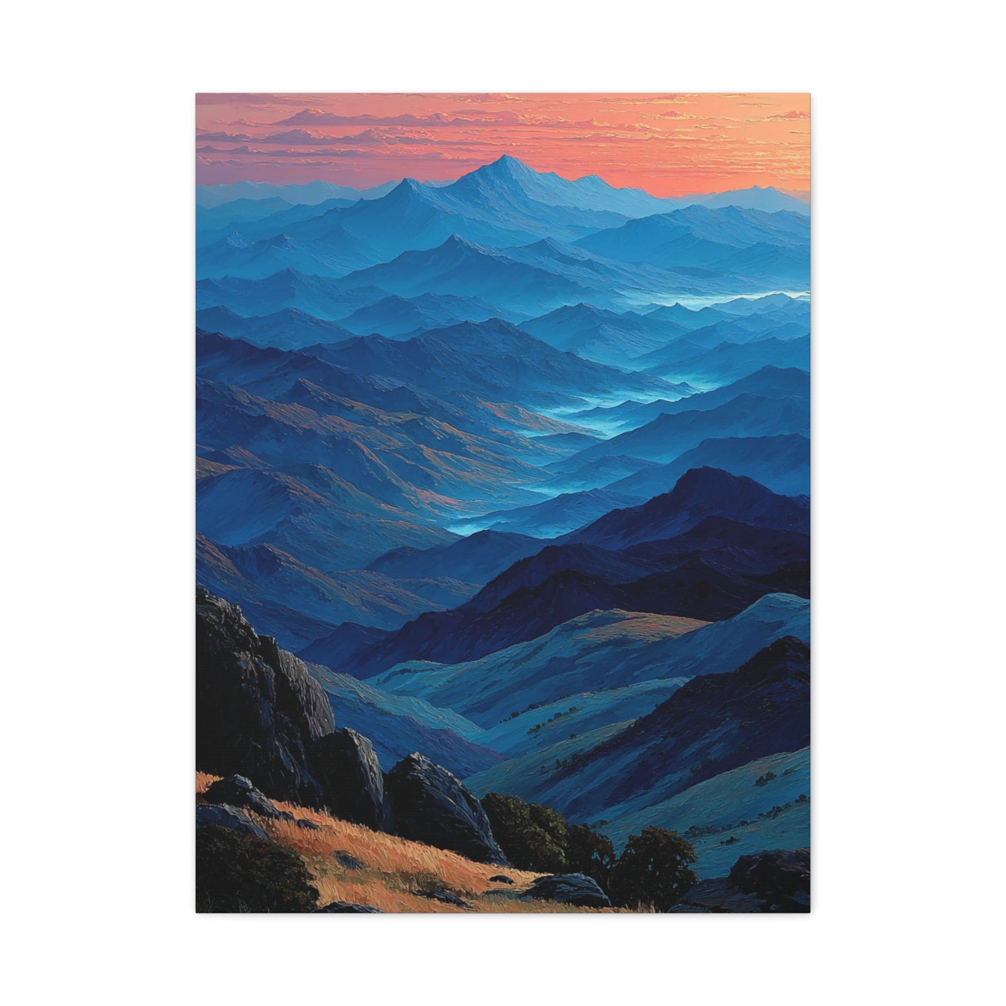 Blue Ridge Dawn Mountain Layers Wall Art & Canvas Print