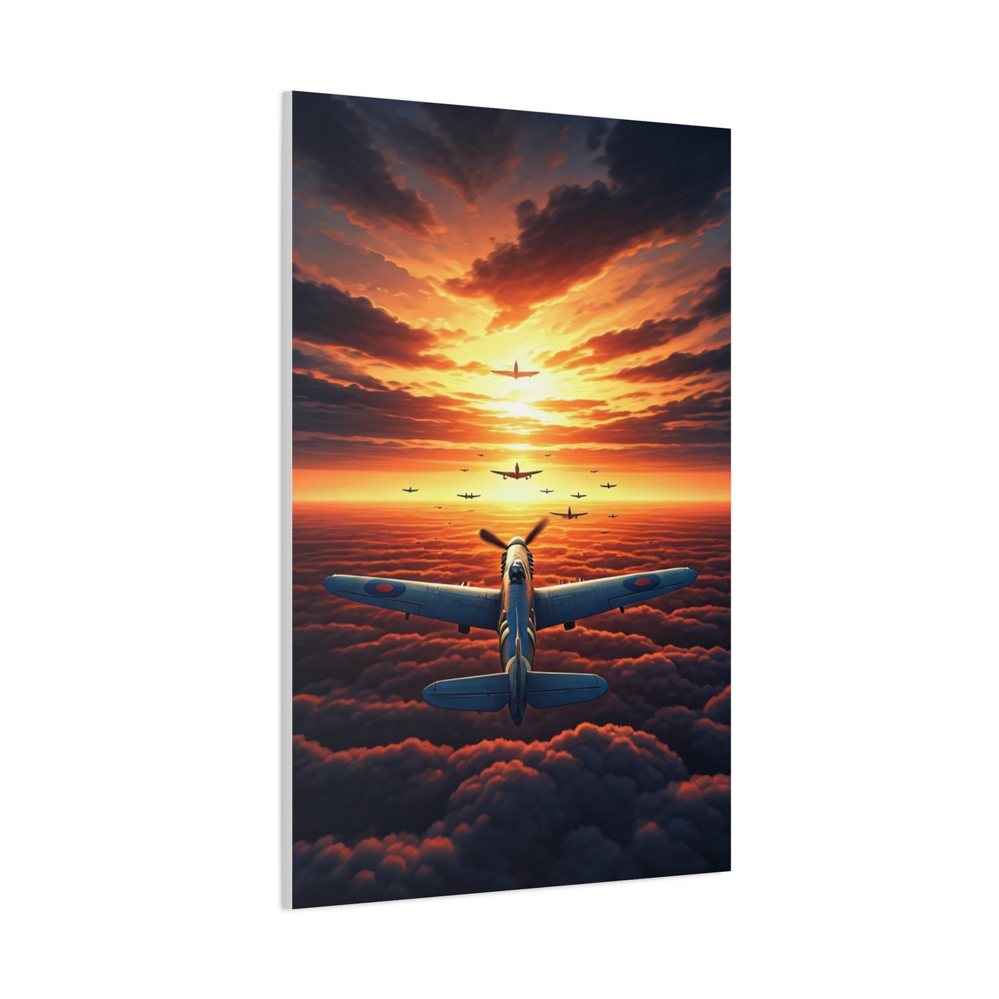 Sunset Flight Above the Clouds Wall Art & Canvas Prints