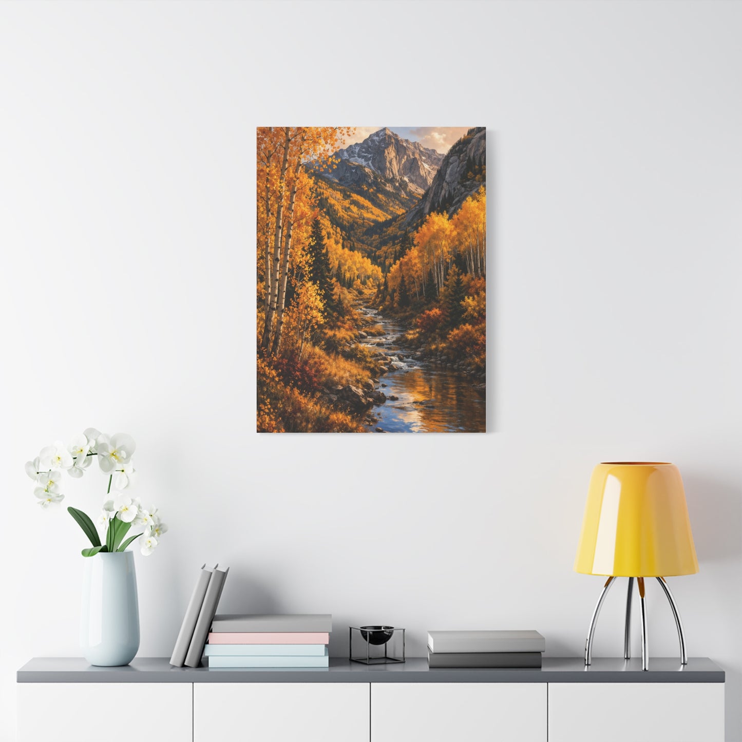 Autumn Aspen Mountain Valley Wall Art & Canvas Print
