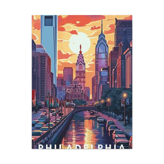 Sunset Of Philadelphia Wall Art & Canvas Prints