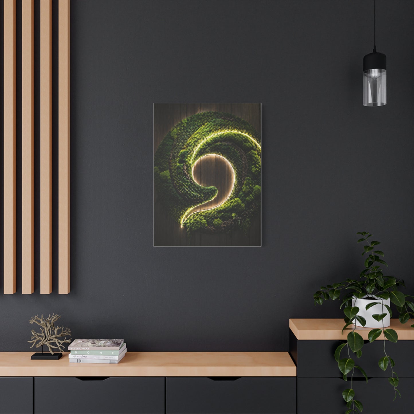 Moss Innovation Spiral Biophilic Wall Art & Canvas Print