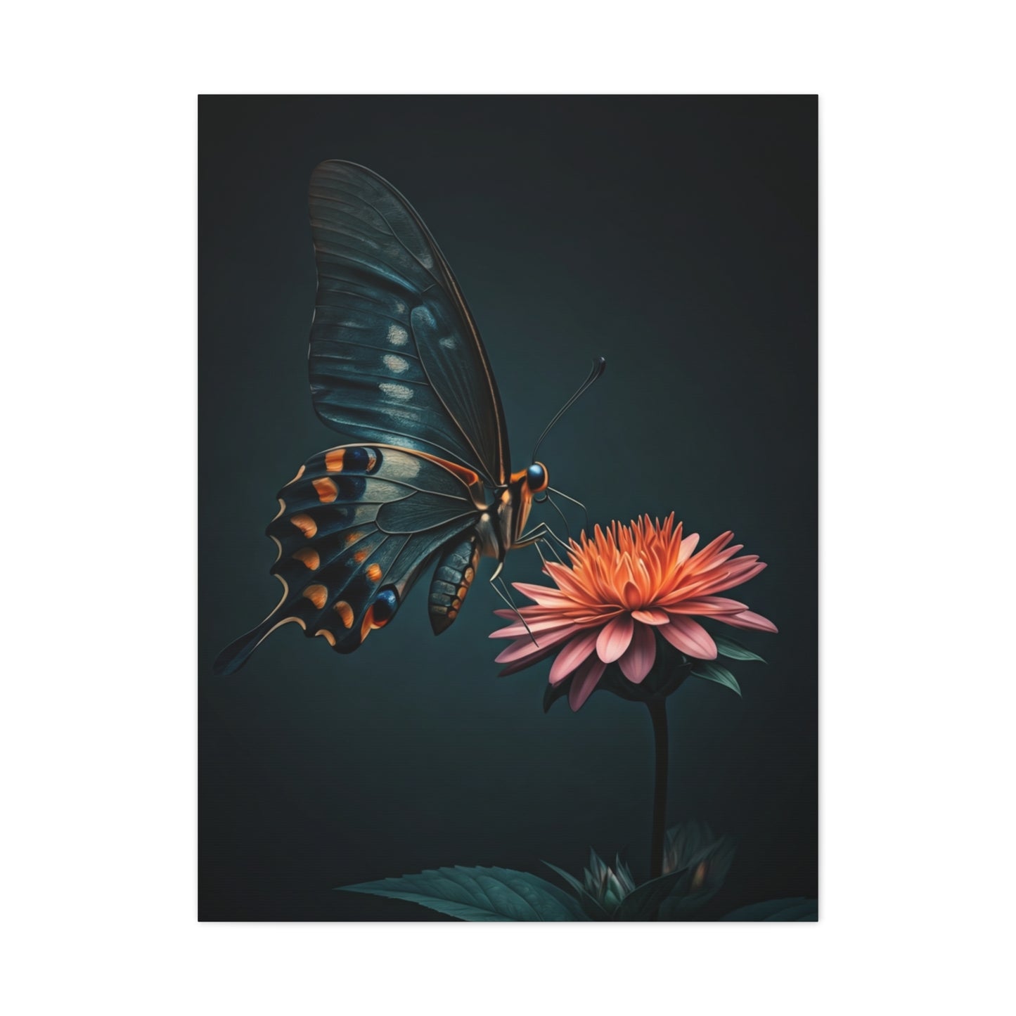 Swallowtail Butterfly and Pink Garden Flower Wall Art & Canvas Prints