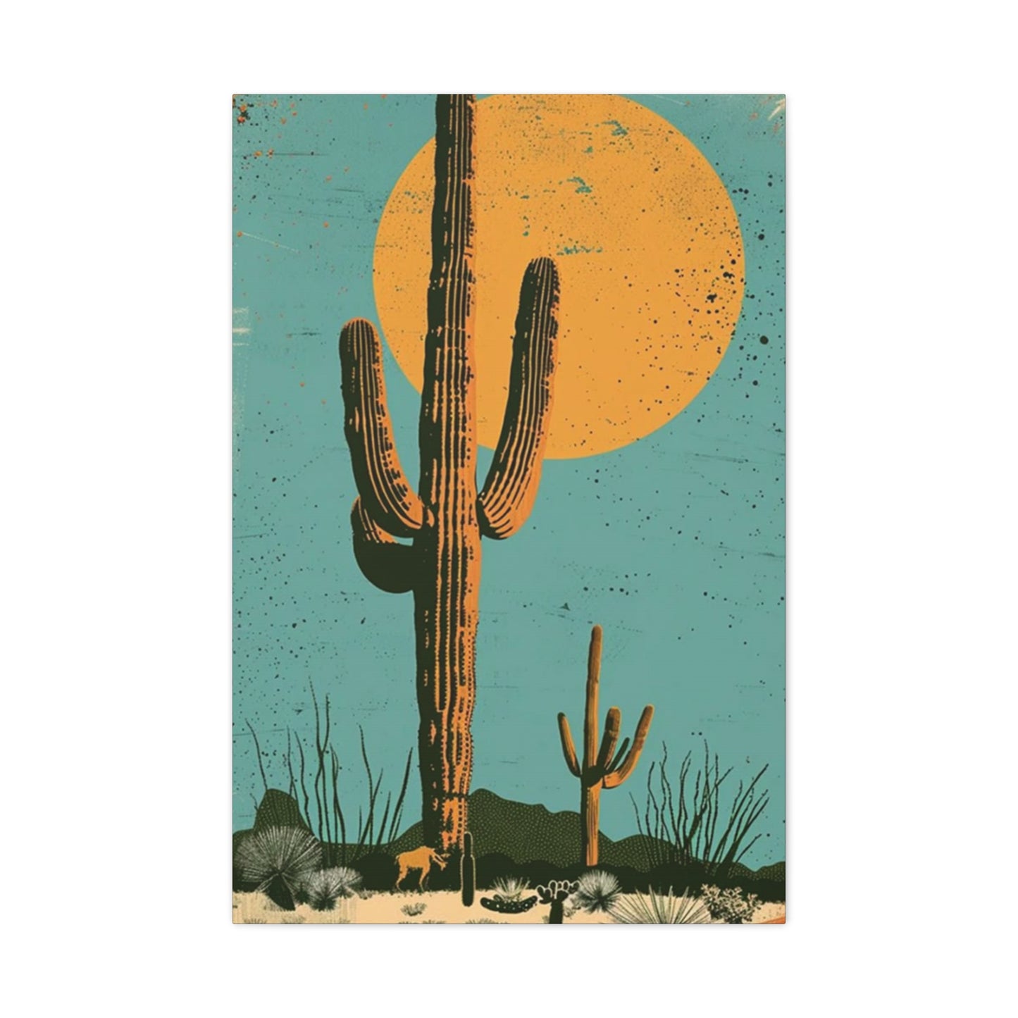 Large Cactus In Desert Wall Art & Canvas Prints