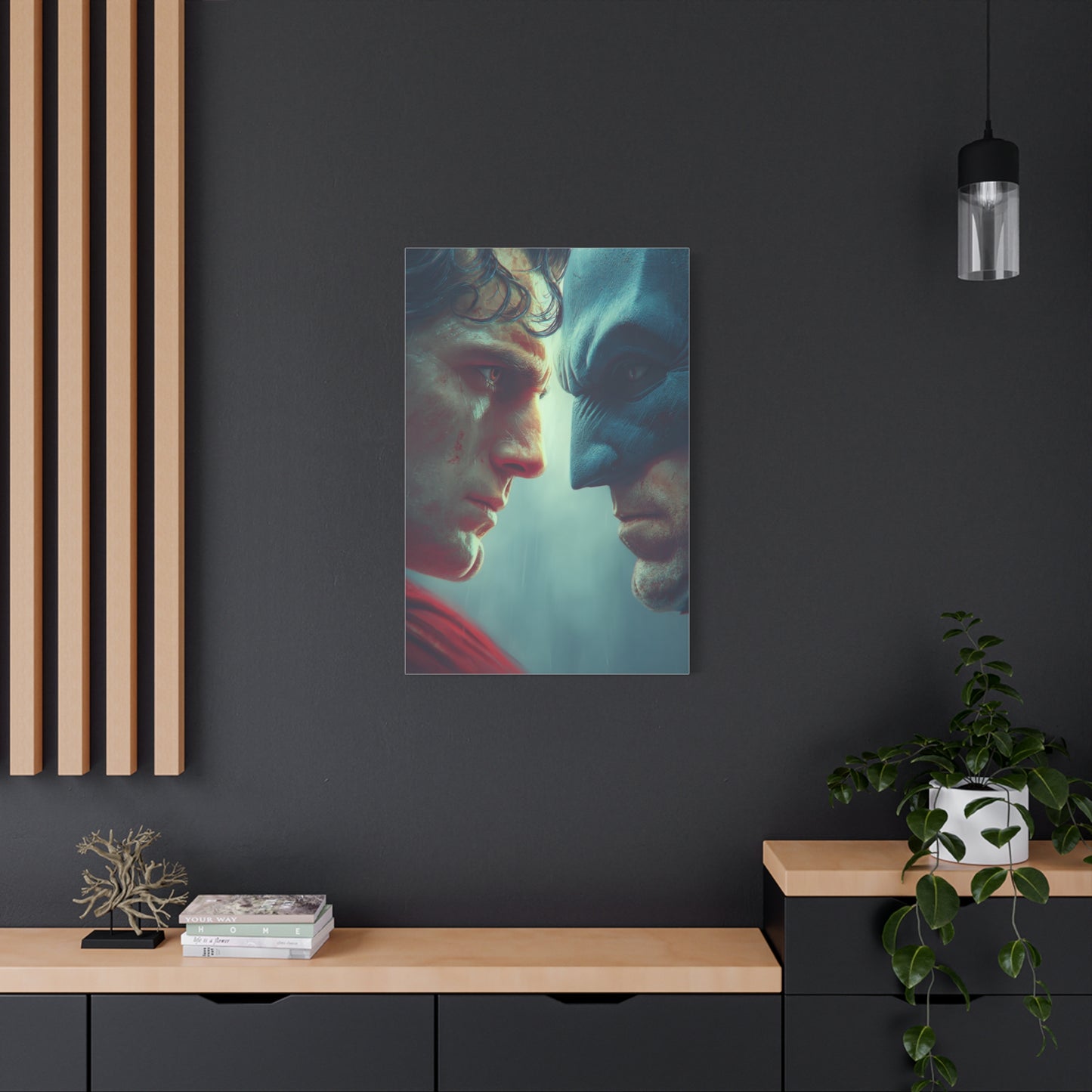 Batman vs Superman Intense Close-Up Poster Wall Art & Canvas Print