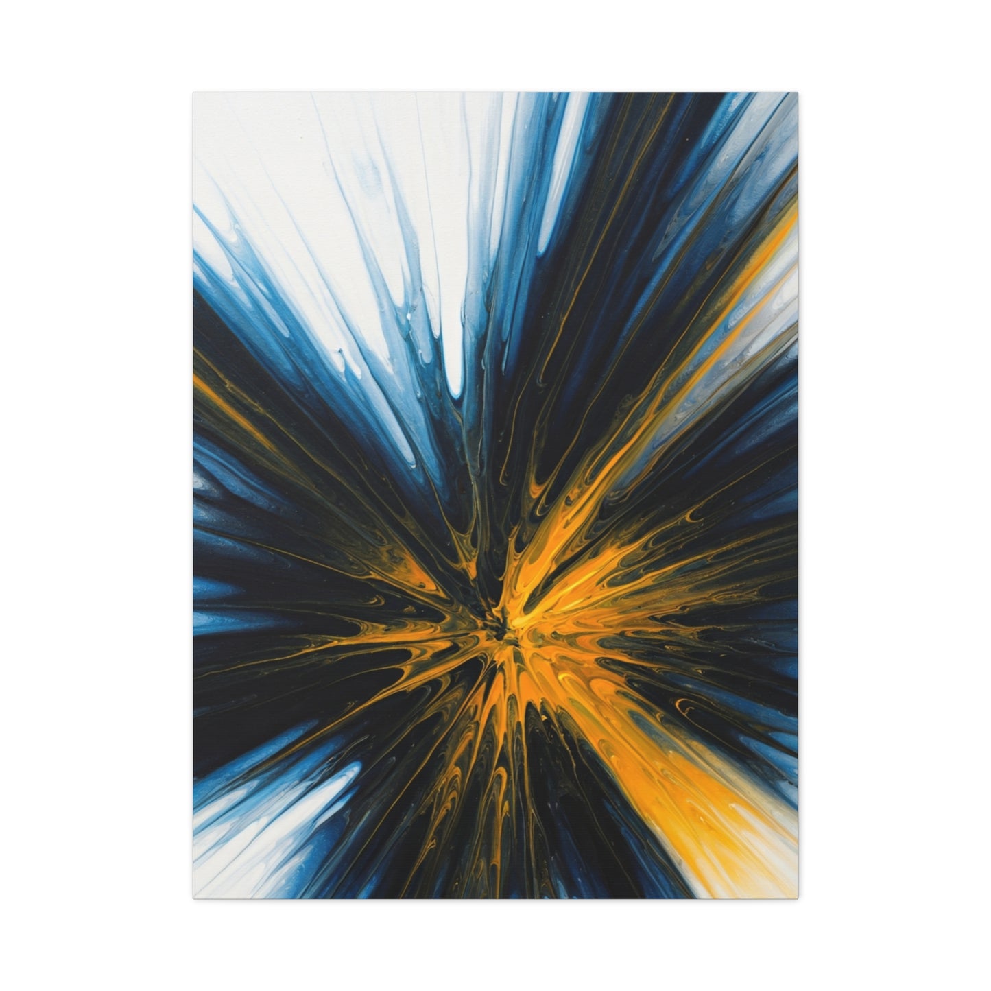 Blue and Gold Radiating Abstract Wall Art & Canvas Prints