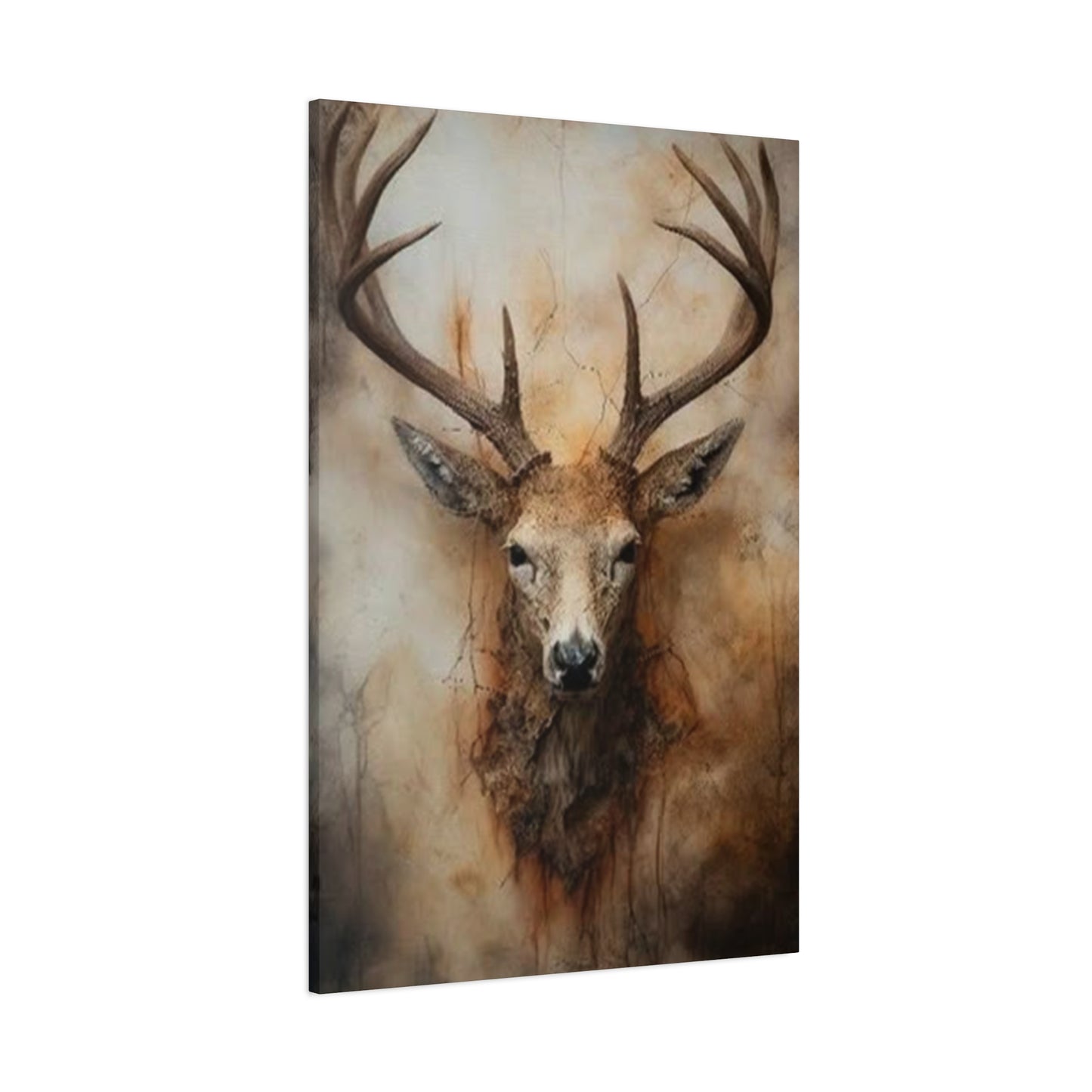 Reindeer Head Painting Wall Art & Canvas Prints