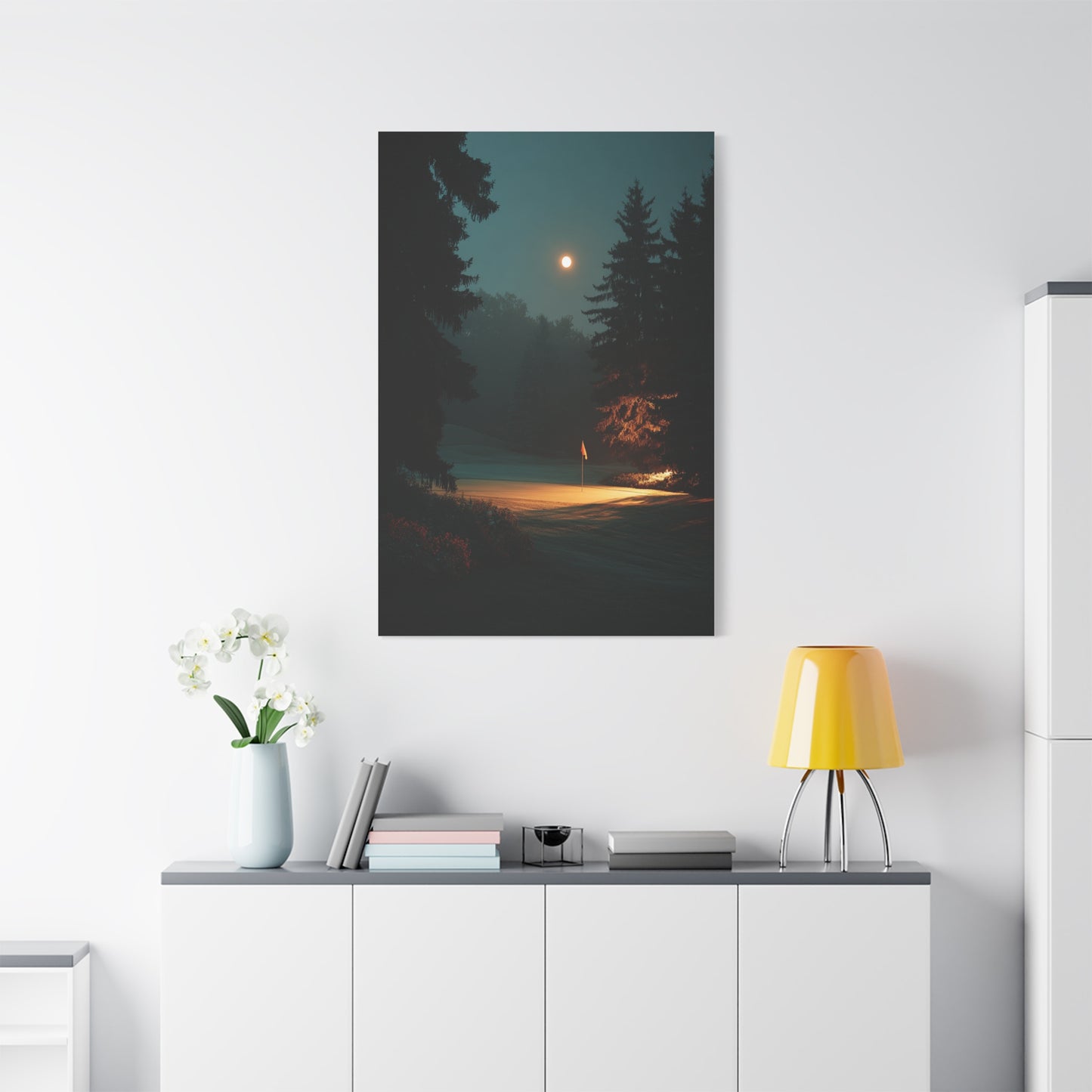 Moonlit Golf Green Cinematic Wall Art & Canvas Print