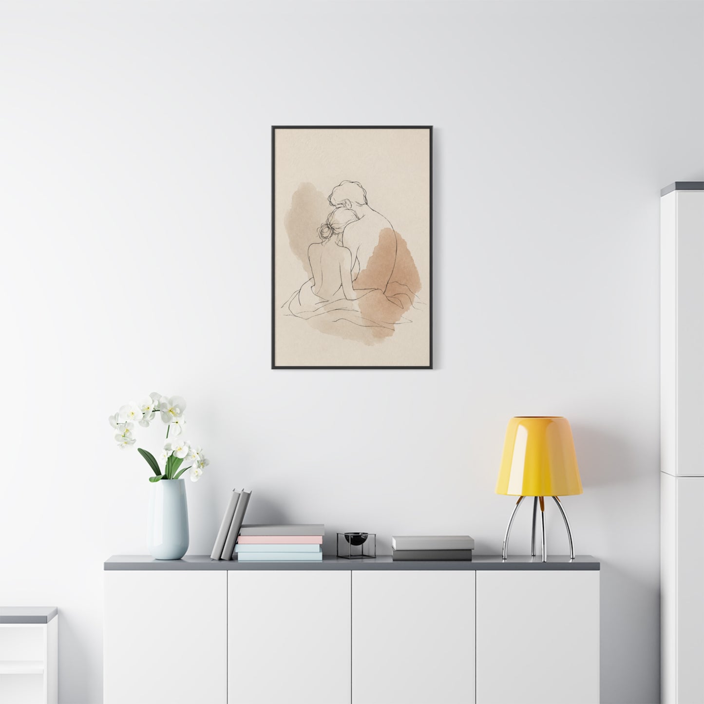 Delicate Sketch Couple Quiet Intimacy Wall Art & Canvas Print