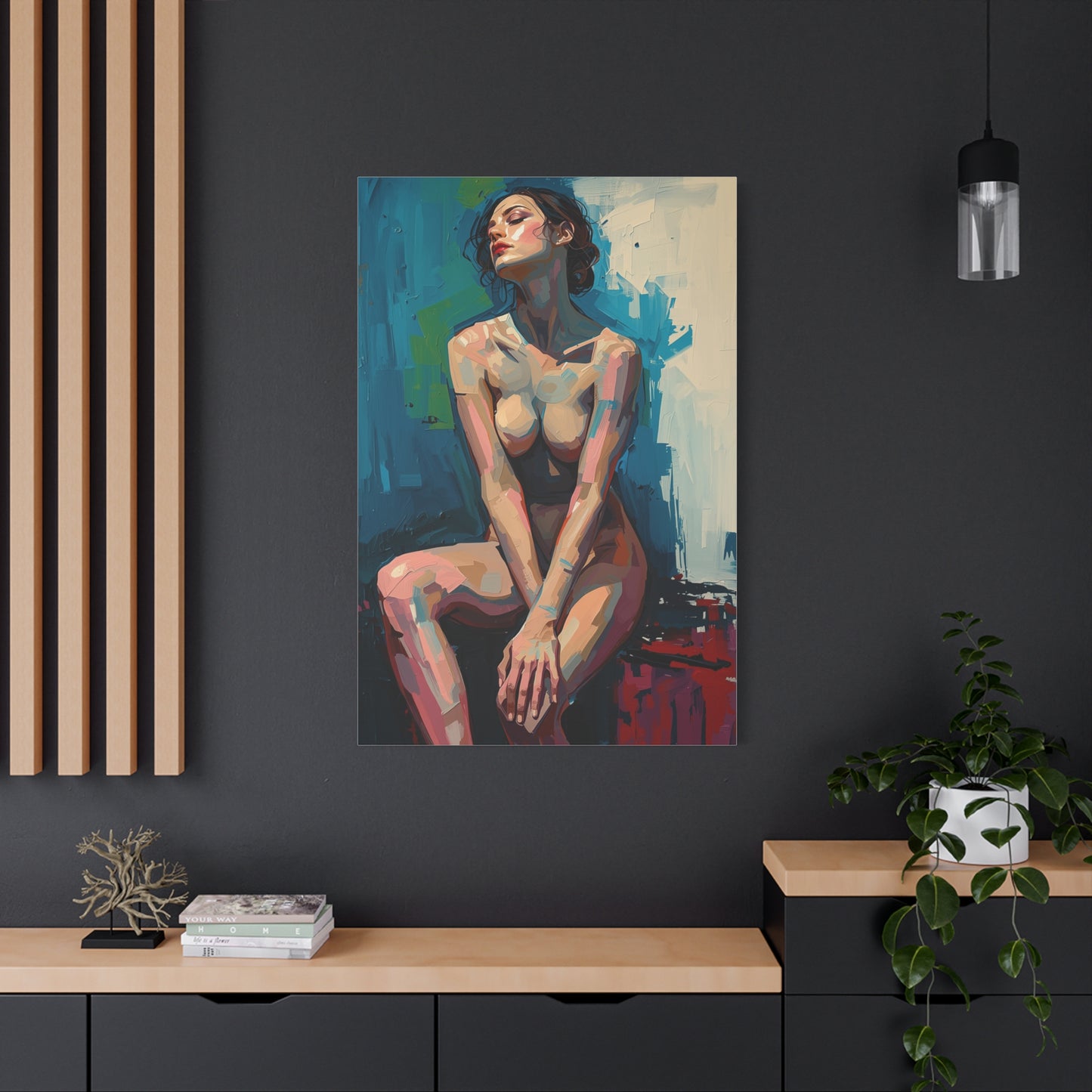 Contemporary Abstract Nude Portrait Wall Art & Canvas Print