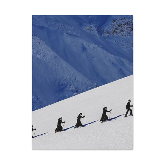 Skiing Group Poster Wall Art & Canvas Prints