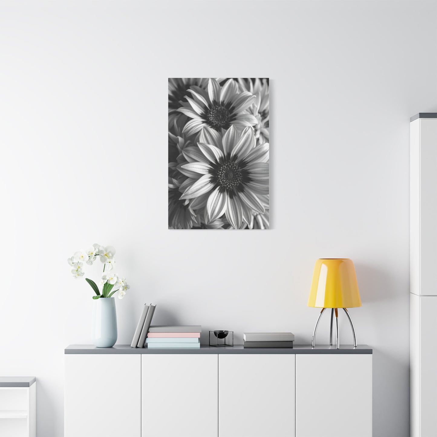 Ebon & Ivory Petal Harmony Wall Art & Canvas Print