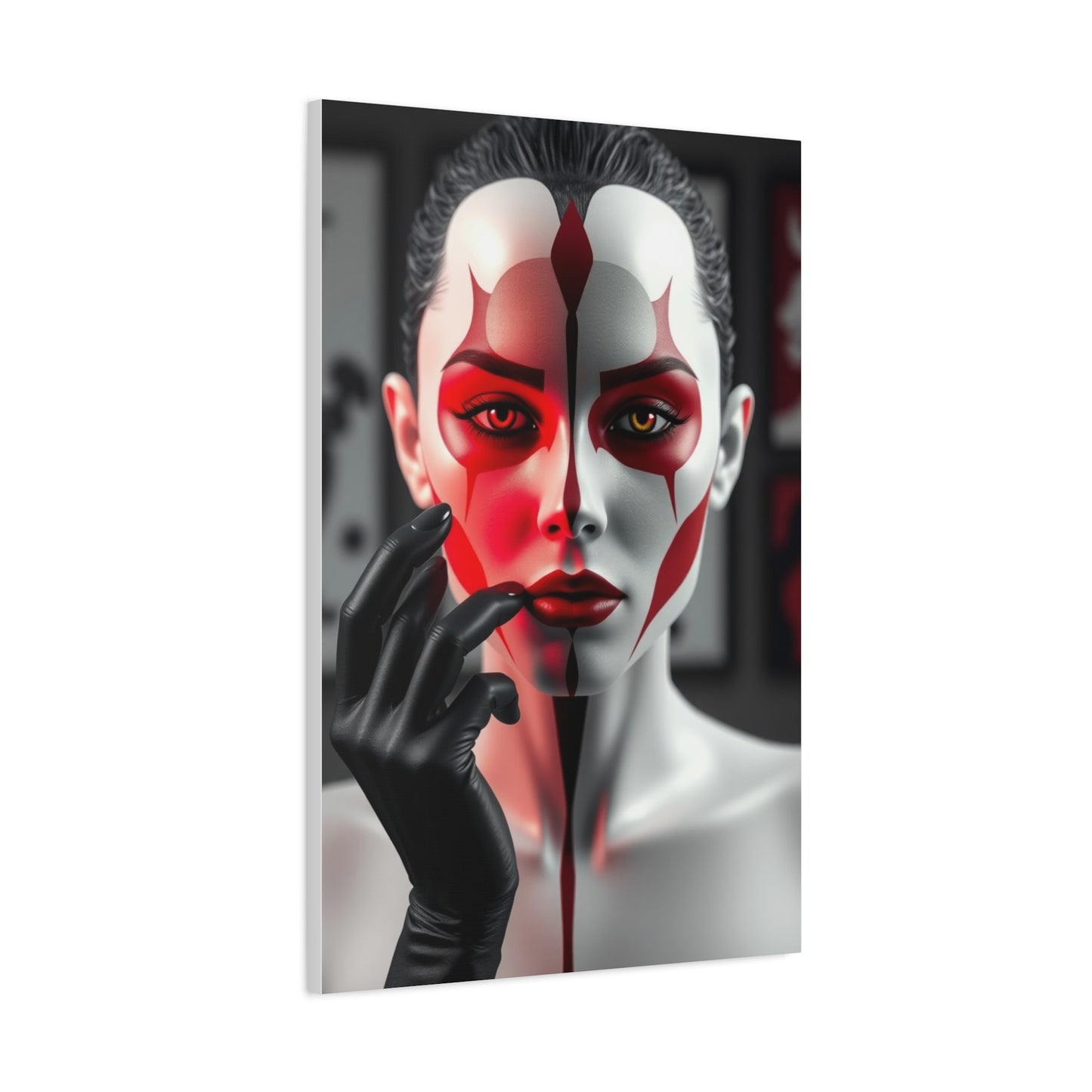 Vision Black, White & Red Art Art Wall Art & Canvas Print