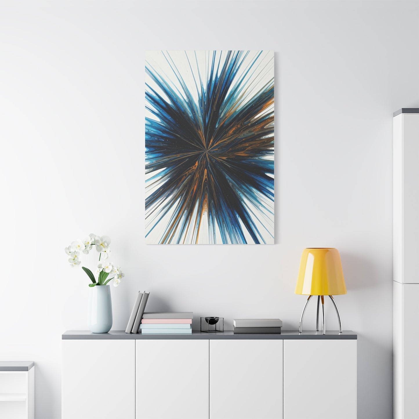 Deep Blue Starburst Abstract Wall Art & Canvas Prints