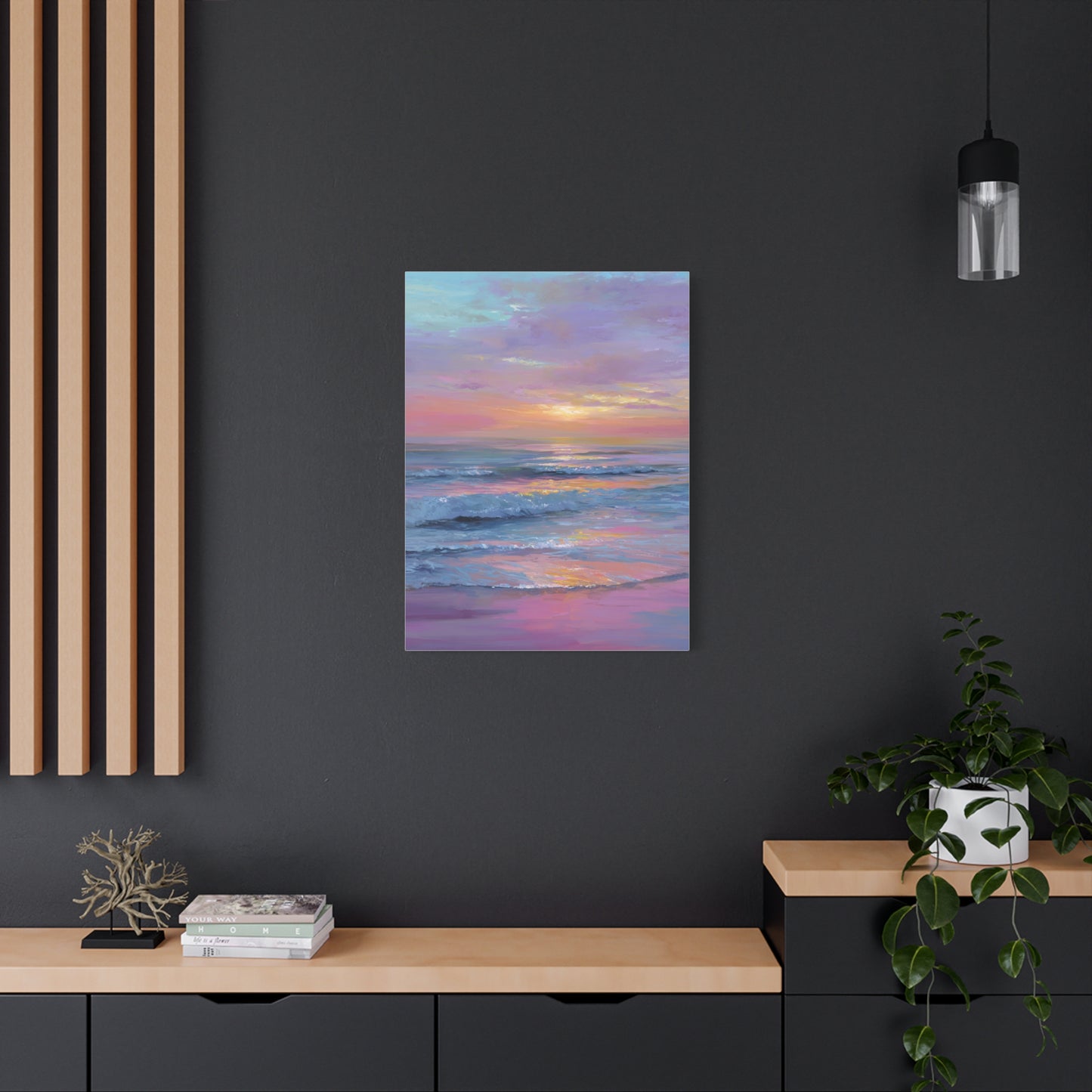 Pastel Sunrise Over Calm Ocean Waves Wall Art & Canvas Print