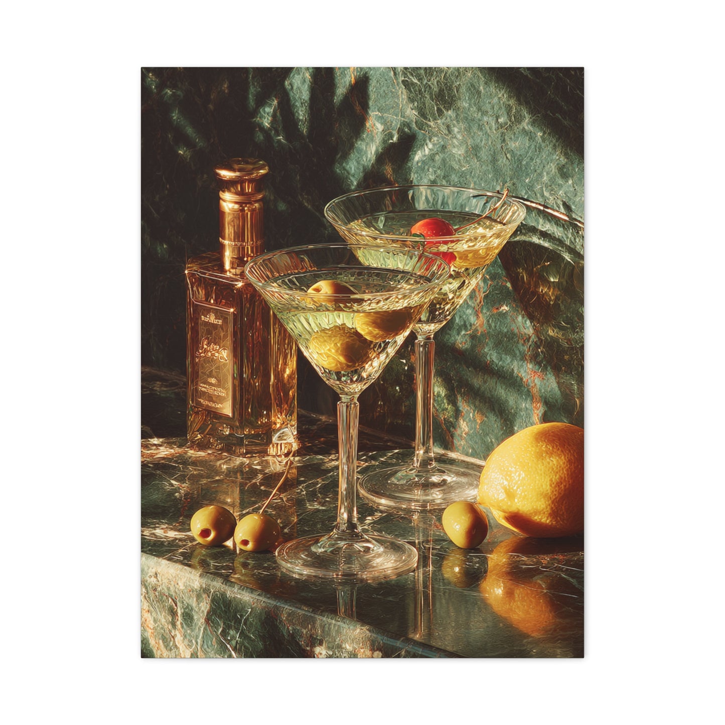 Dirty Martini Cocktail Still Life Wall Art & Canvas Print