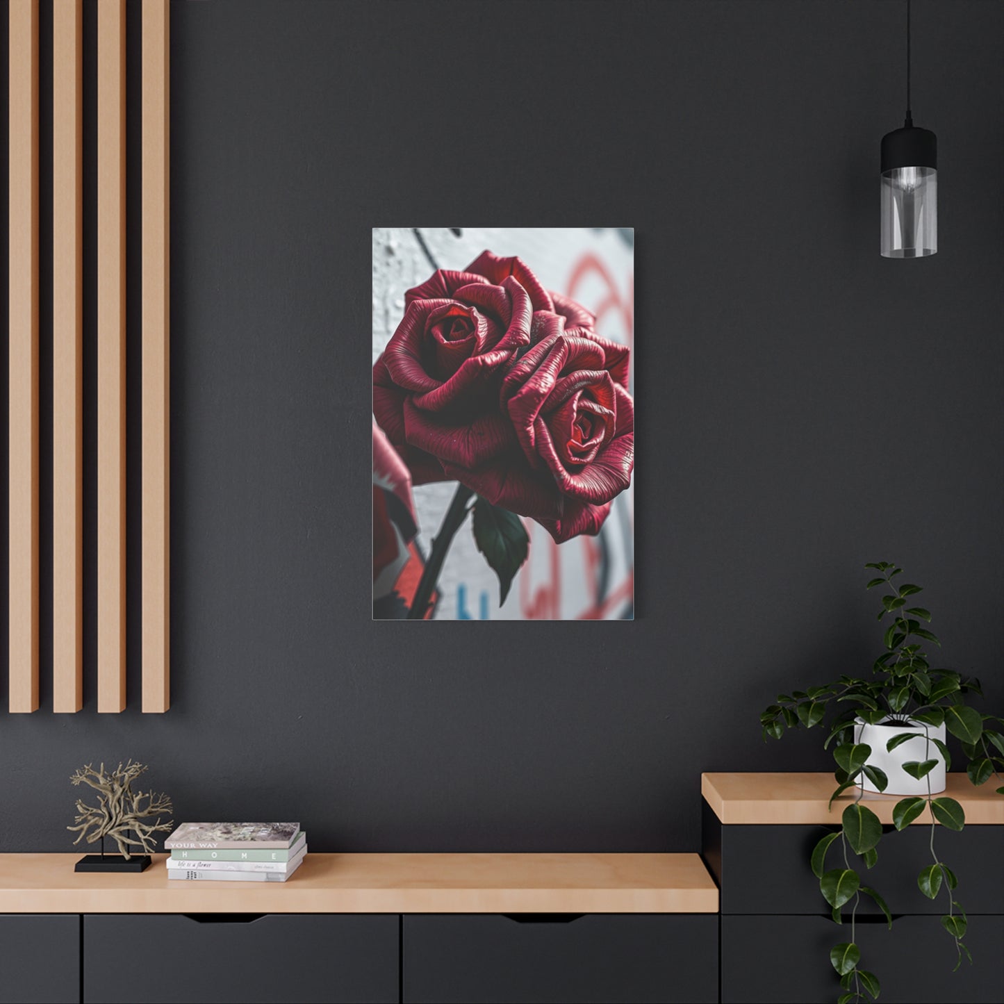 Vivid Rose Graffiti Masterpiece Wall Art & Canvas Print