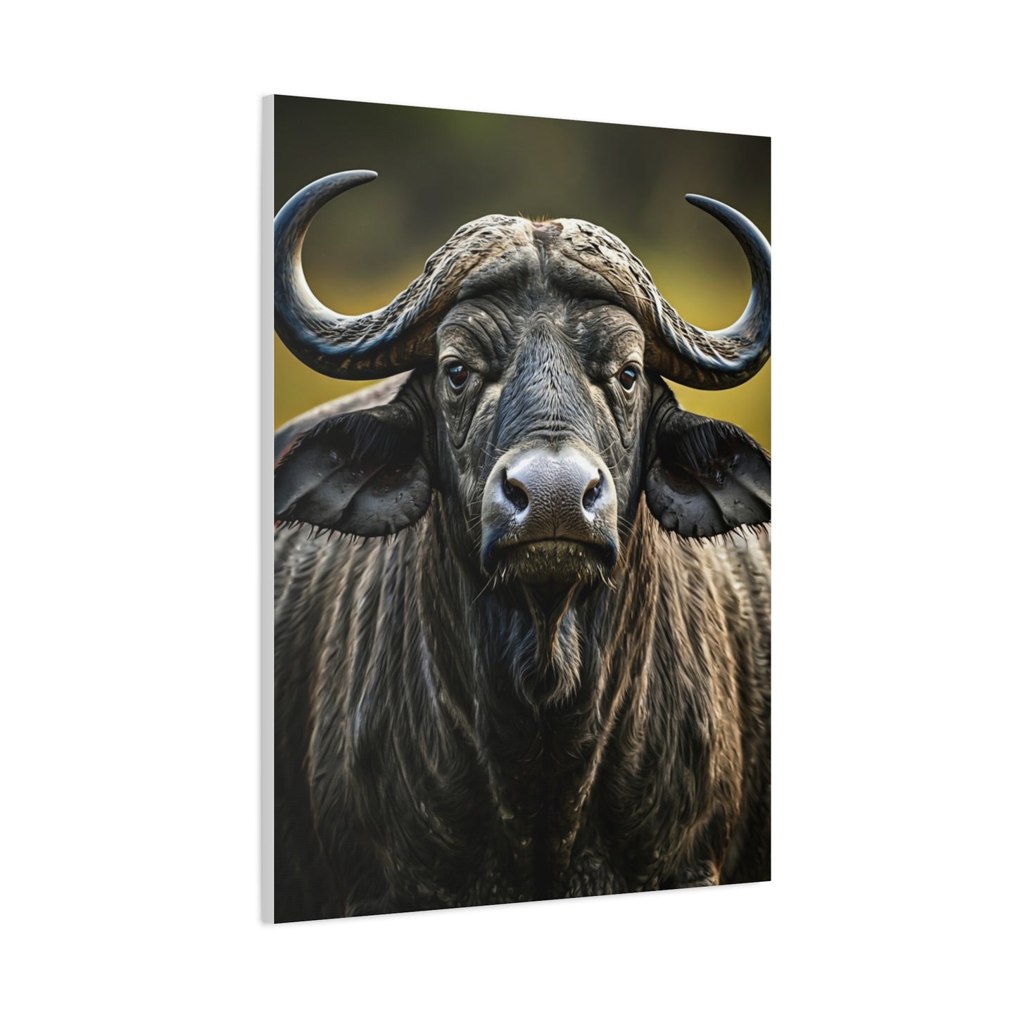 Golden Rim-Lit Buffalo Portrait Wall Art & Canvas Print