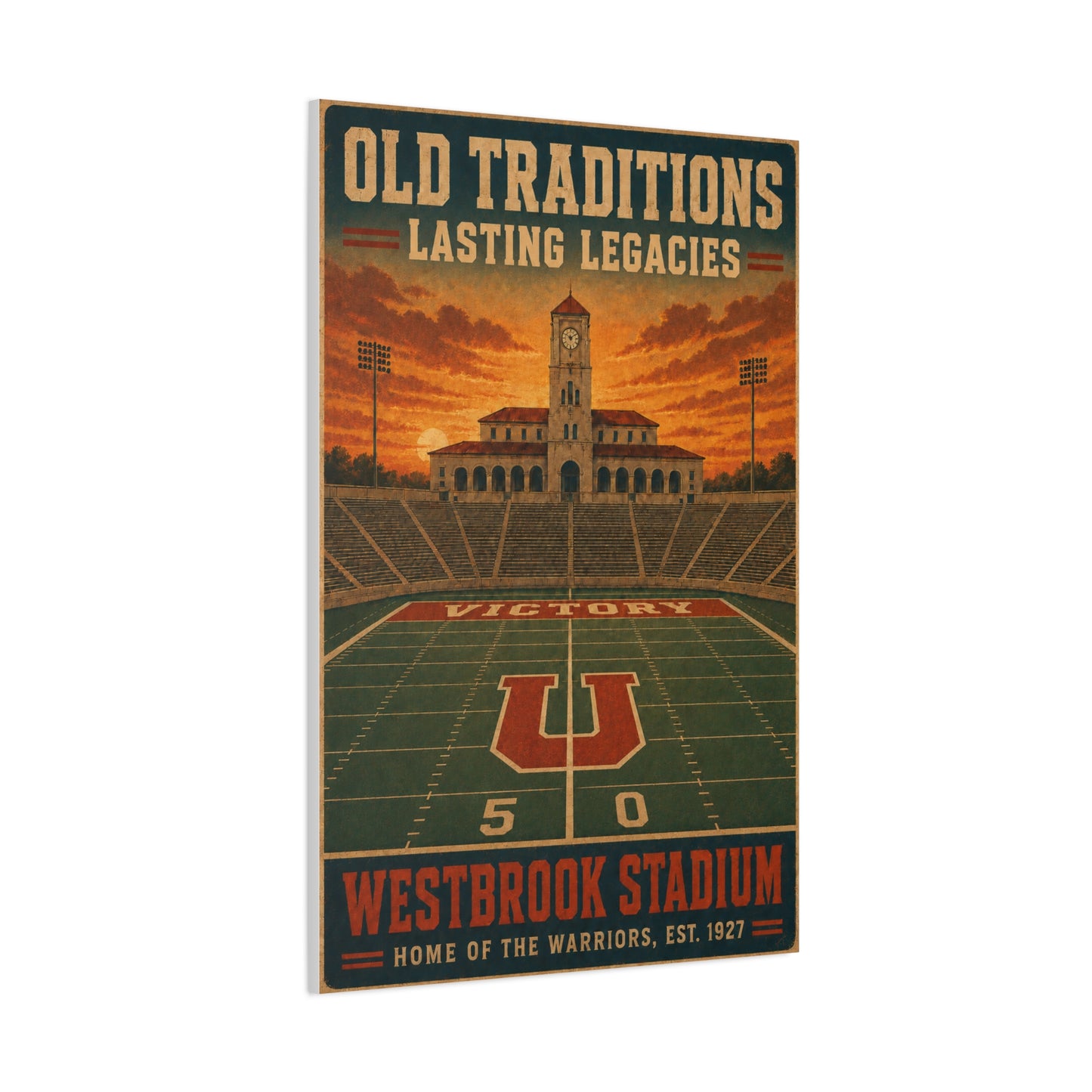 Vintage Stadium Legacy Football Sports Wall Art & Canvas Print