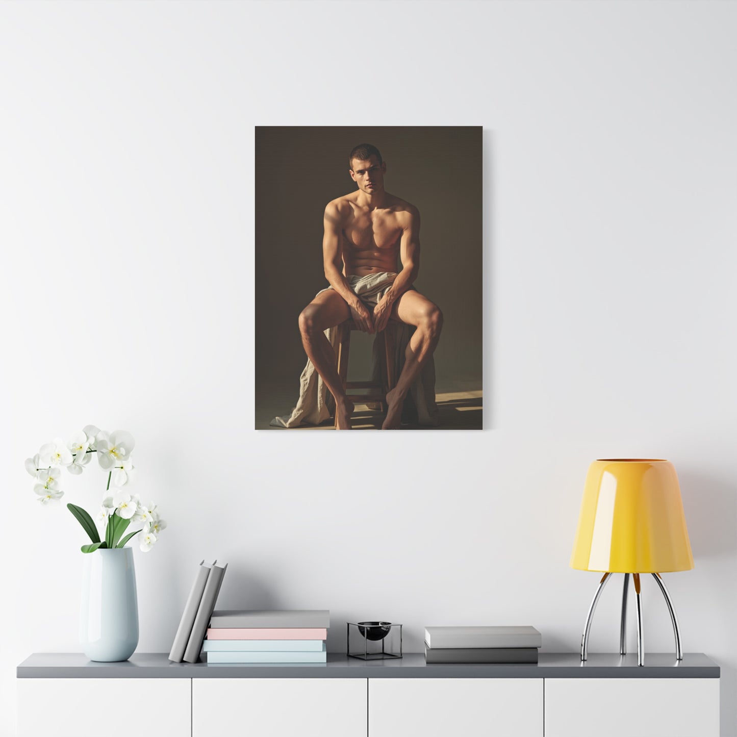 Masculine Seated Figure Study Wall Art & Canvas Print