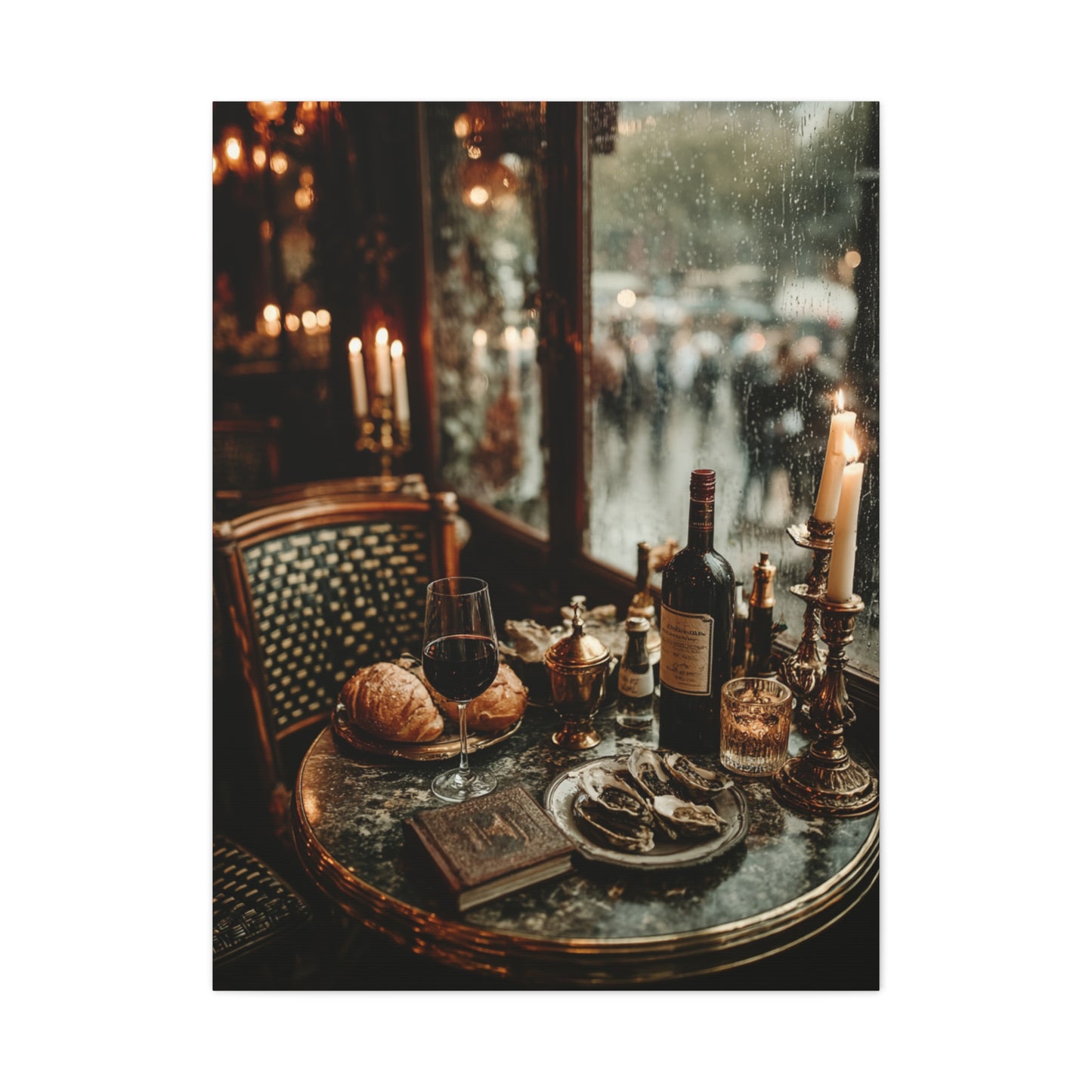 Parisian Bistro Window Table Wall Art & Canvas Print