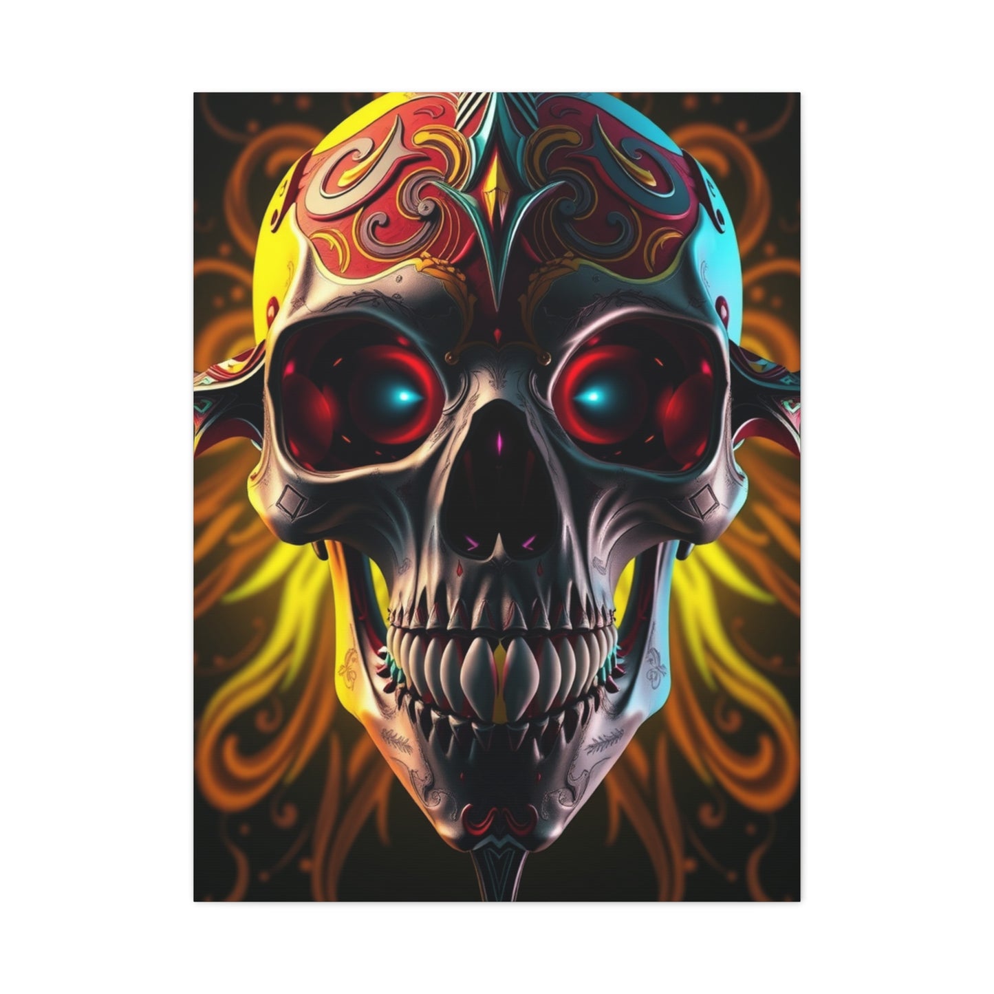 Masterpiece 3D Trippy Skull Art By Ali Gulec Art Vision Wall Art & Canvas Print