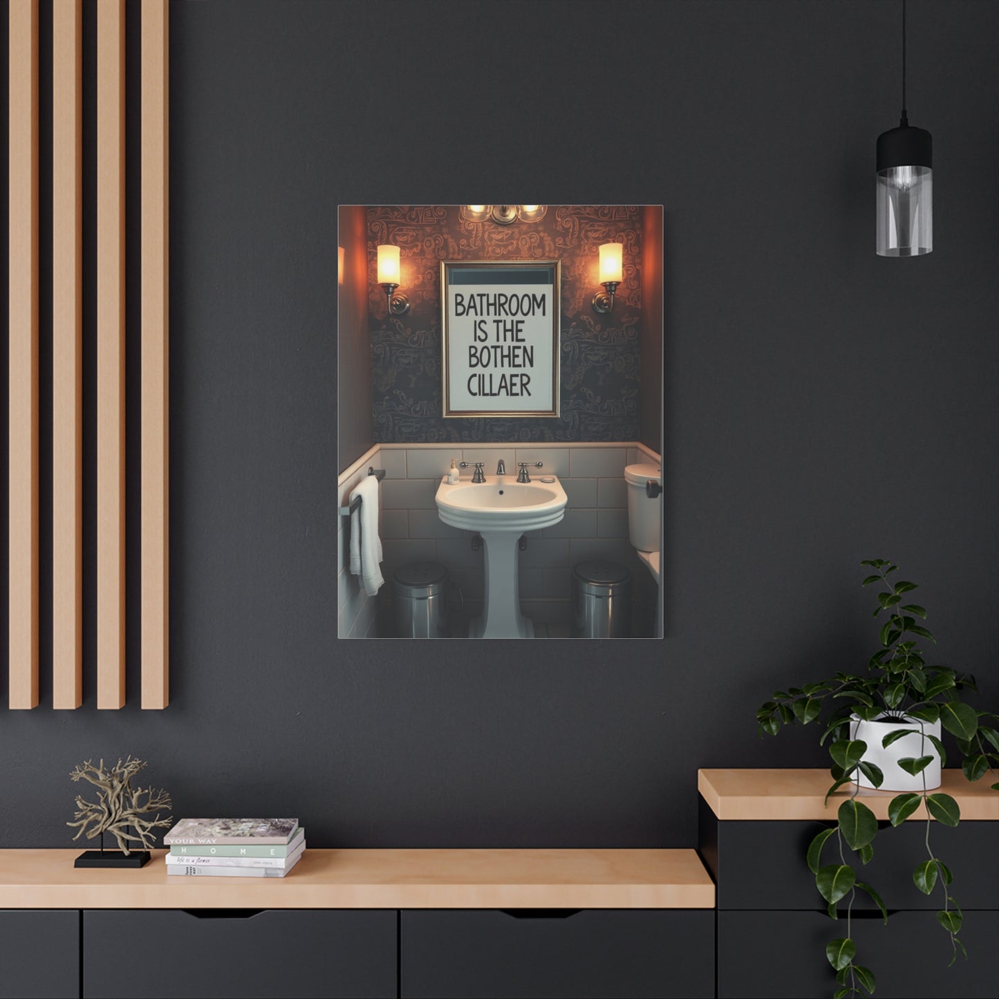 Elite Bathroom Humor Art Vision Wall Art & Canvas Print