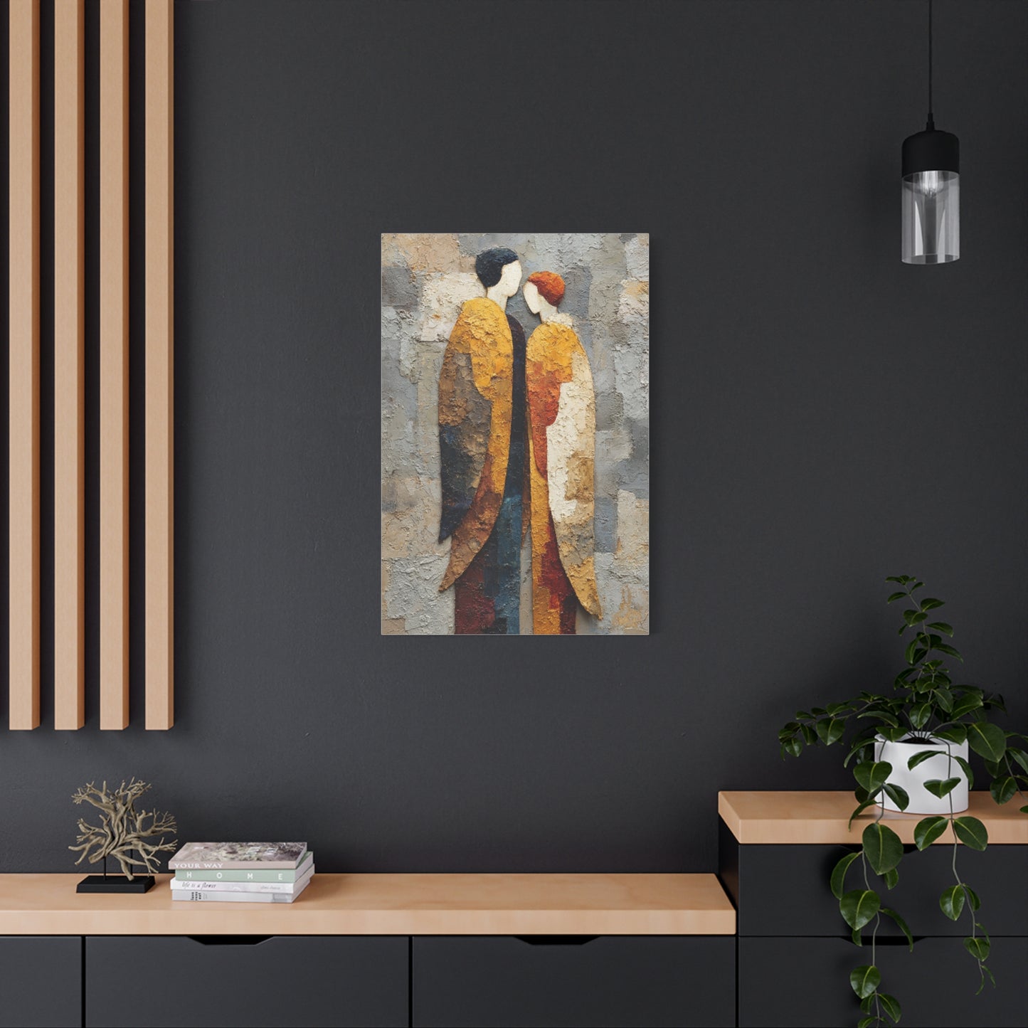 Textured Golden Figures Unity Wall Art & Canvas Print