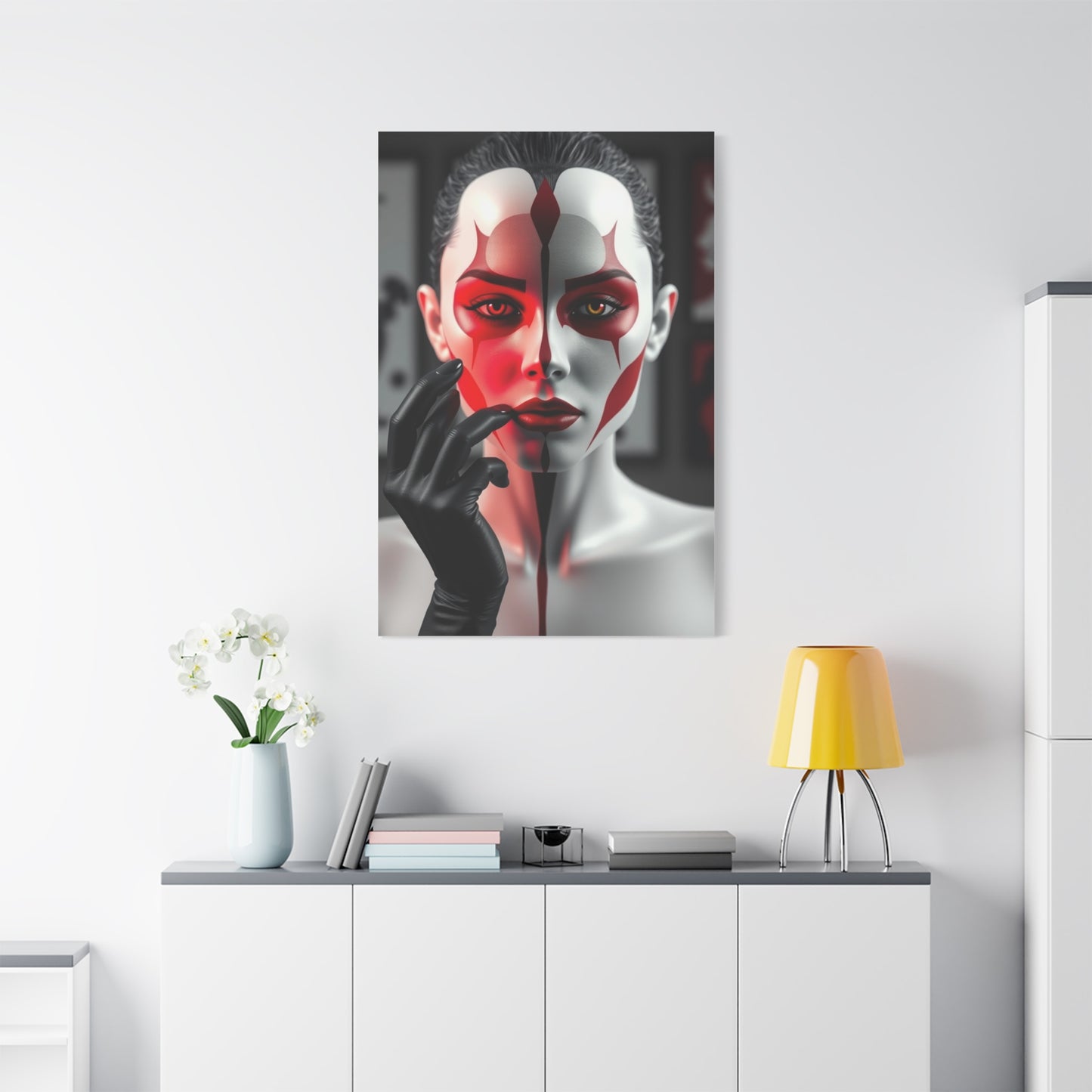 Vision Black, White & Red Art Art Wall Art & Canvas Print