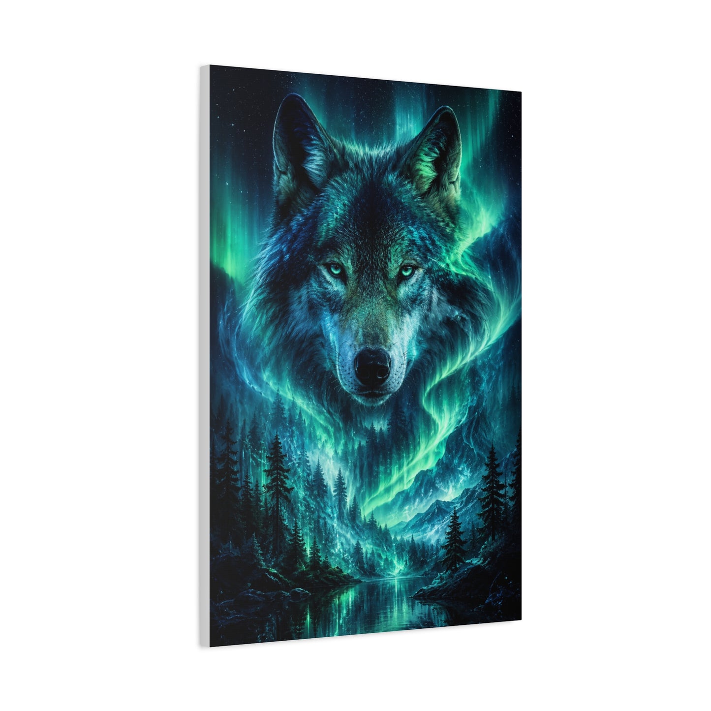 Aurora Spirit Wolf Cosmic Landscape Wall Art & Canvas Print