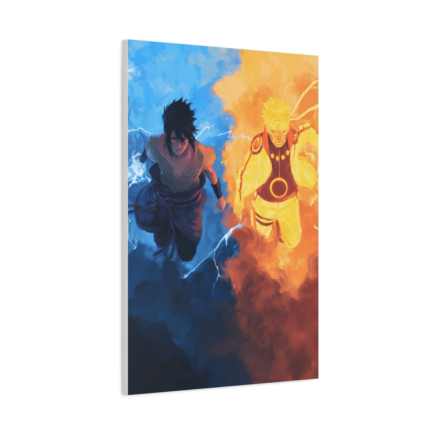 Naruto Uzumaki and Sasuke Uchiha Elemental Divide Wall Art & Canvas Print