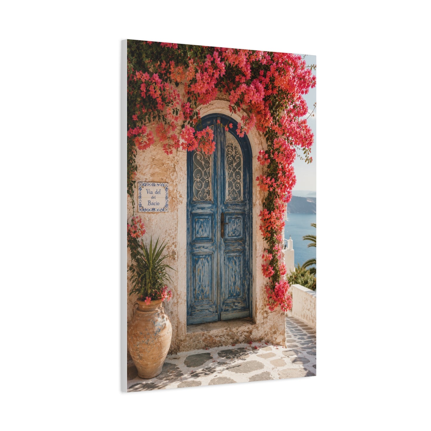 Bougainvillea Arch Mediterranean Door Tropical Wall Art & Canvas Print