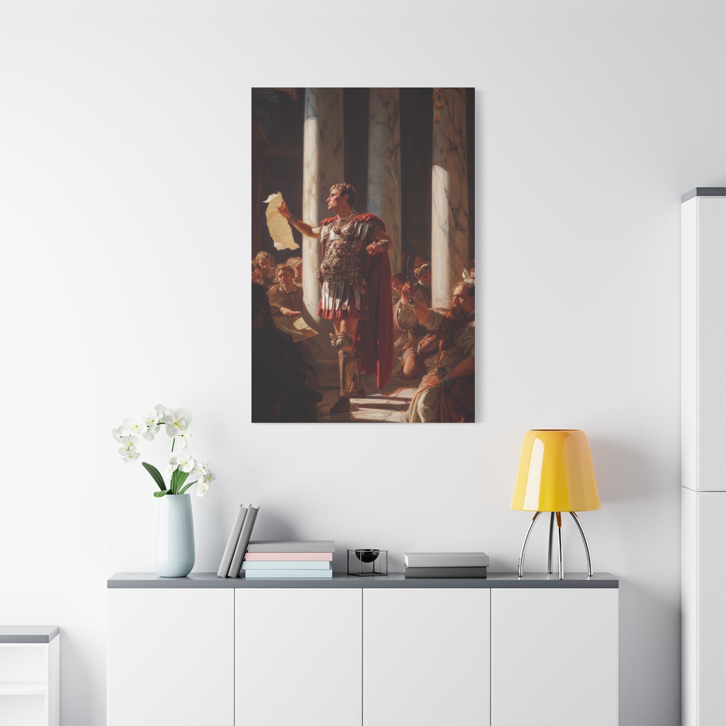 Julius Caesar Proclaiming Authority In The Roman Senate Wall Art & Canvas Print