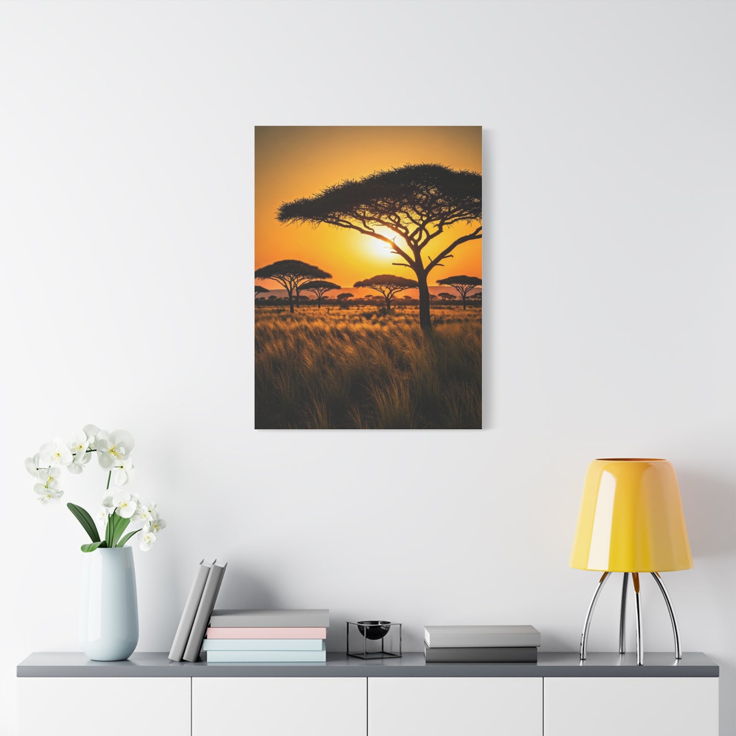 Sunset Silhouette Savanna Tree Wall Art & Canvas Prints