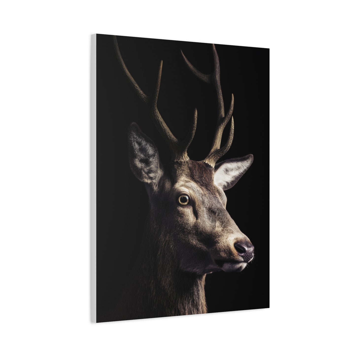 Shadowed Stag Minimal Portrait Wall Art & Canvas Print