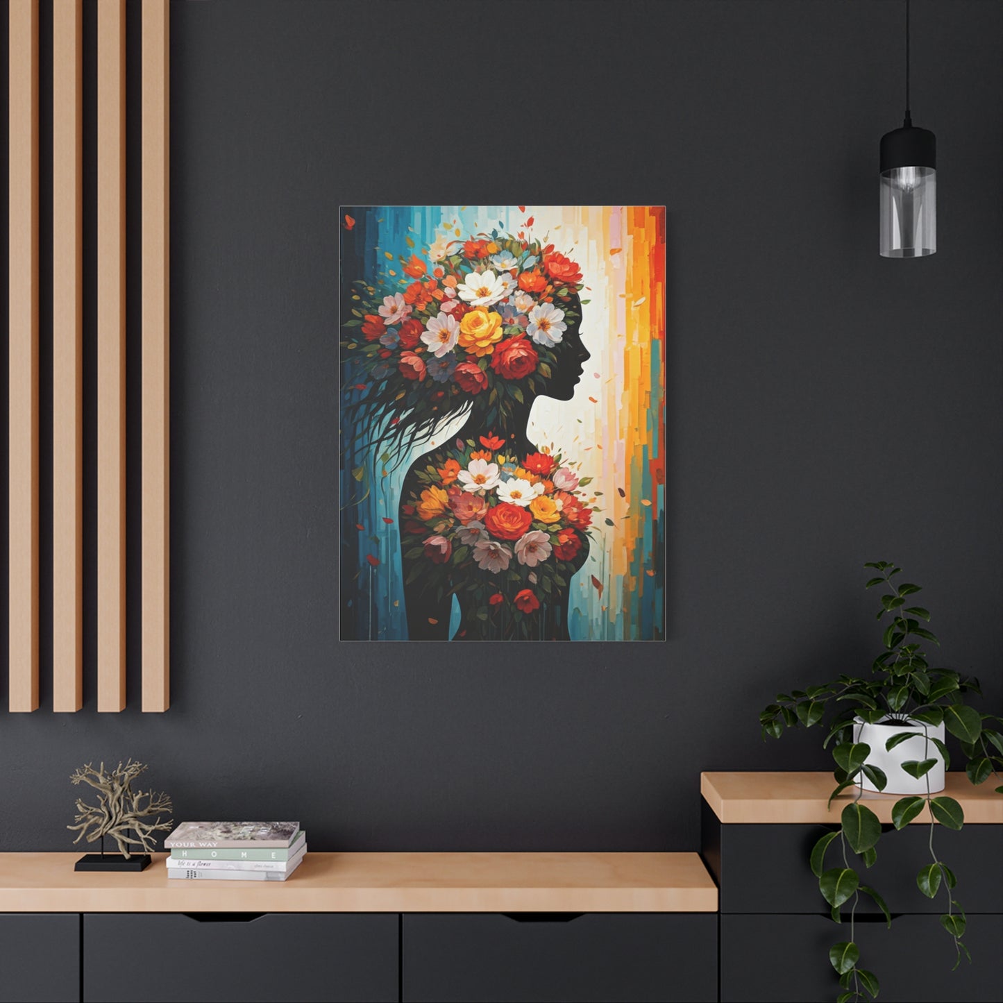 Floral Muse Silhouette Wall Art & Canvas Print